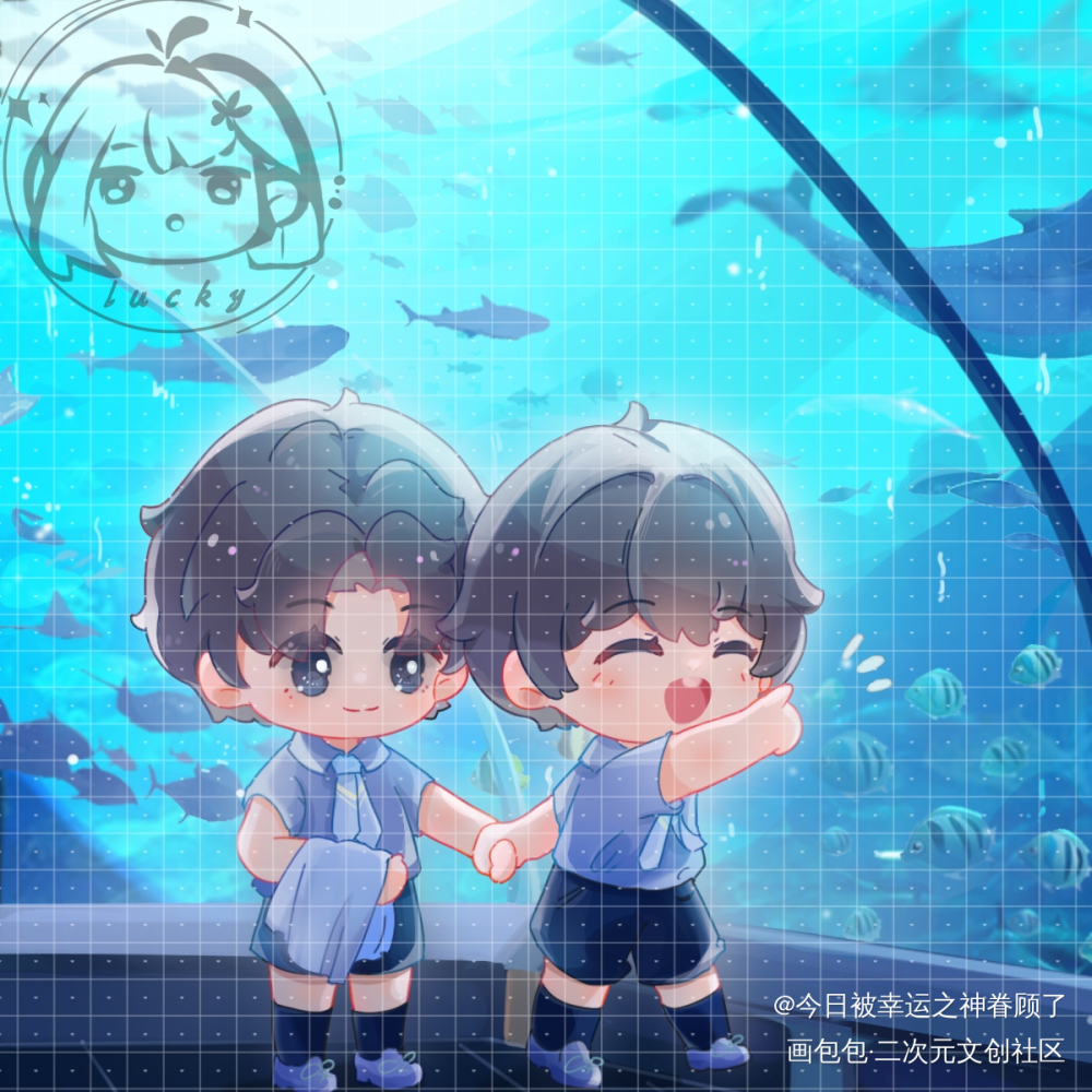 水族馆_某某添望约稿绘画作品