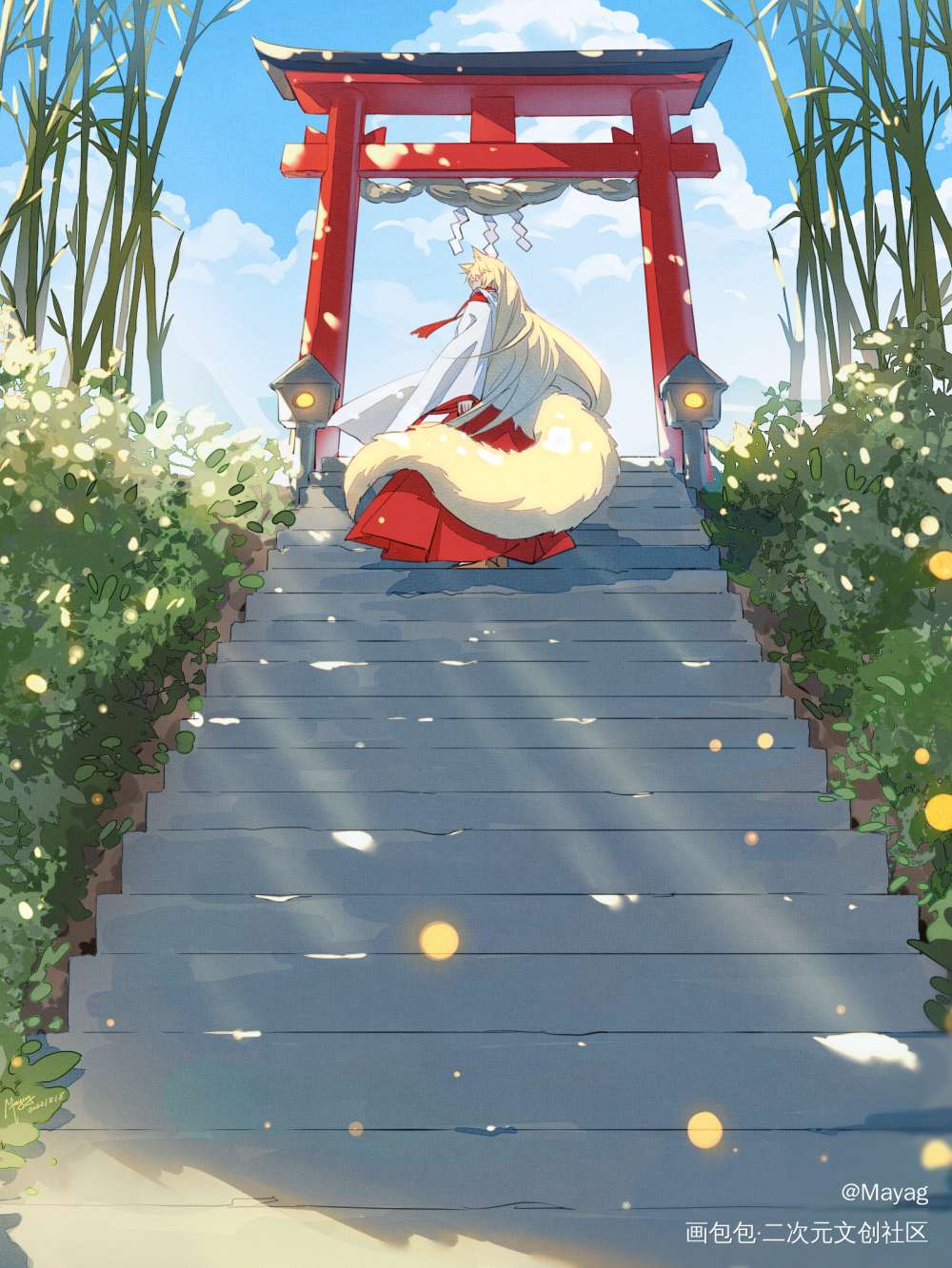 日绘day47_无铭传说幽冥金发插画摸鱼板绘绘画原创oc绘画作品