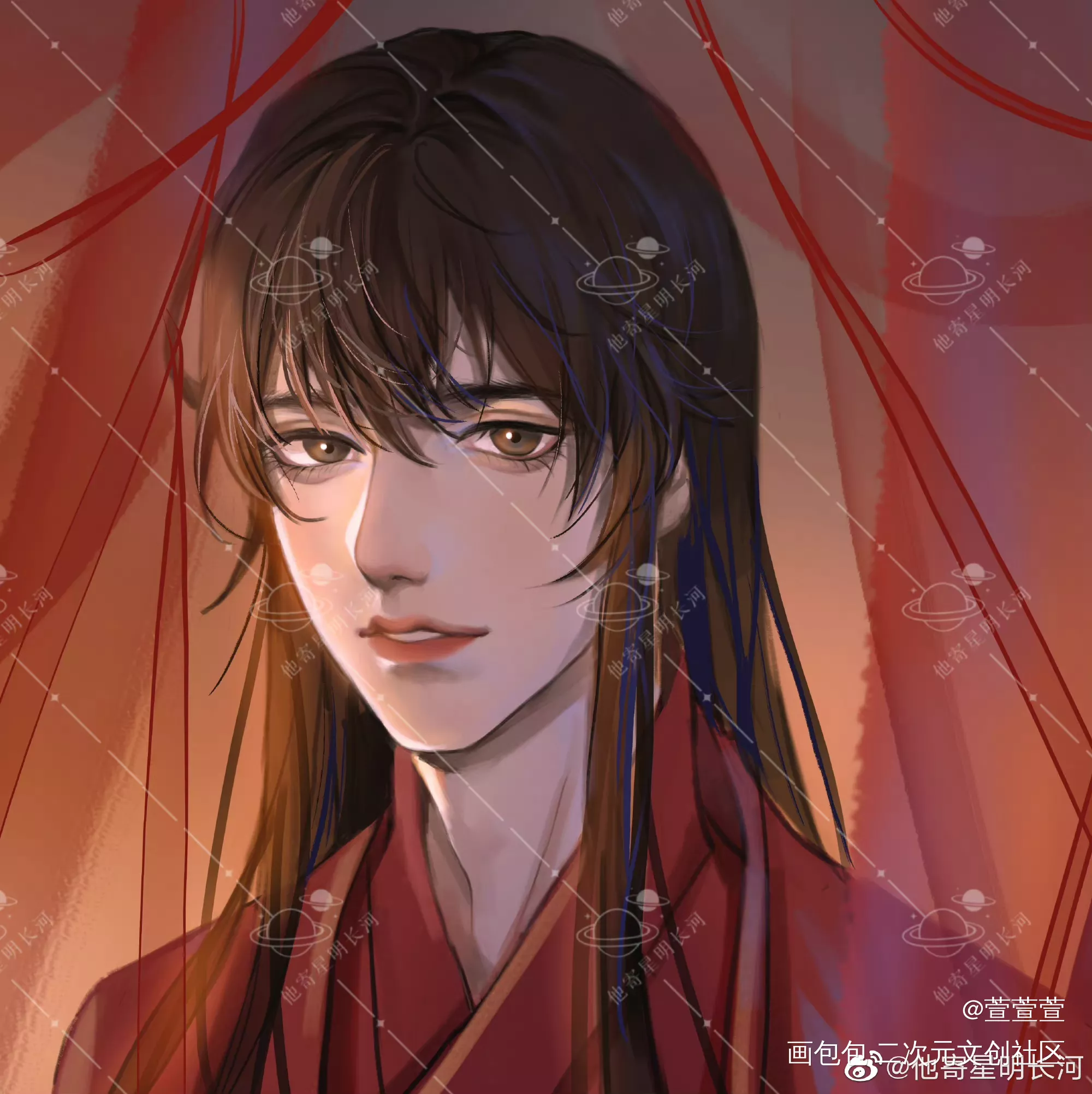 群秀红纱_188男团群秀李程秀邵群绘画作品