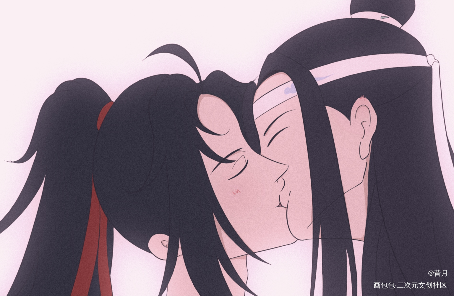 一吻天荒_魔道祖师忘羡绘画作品