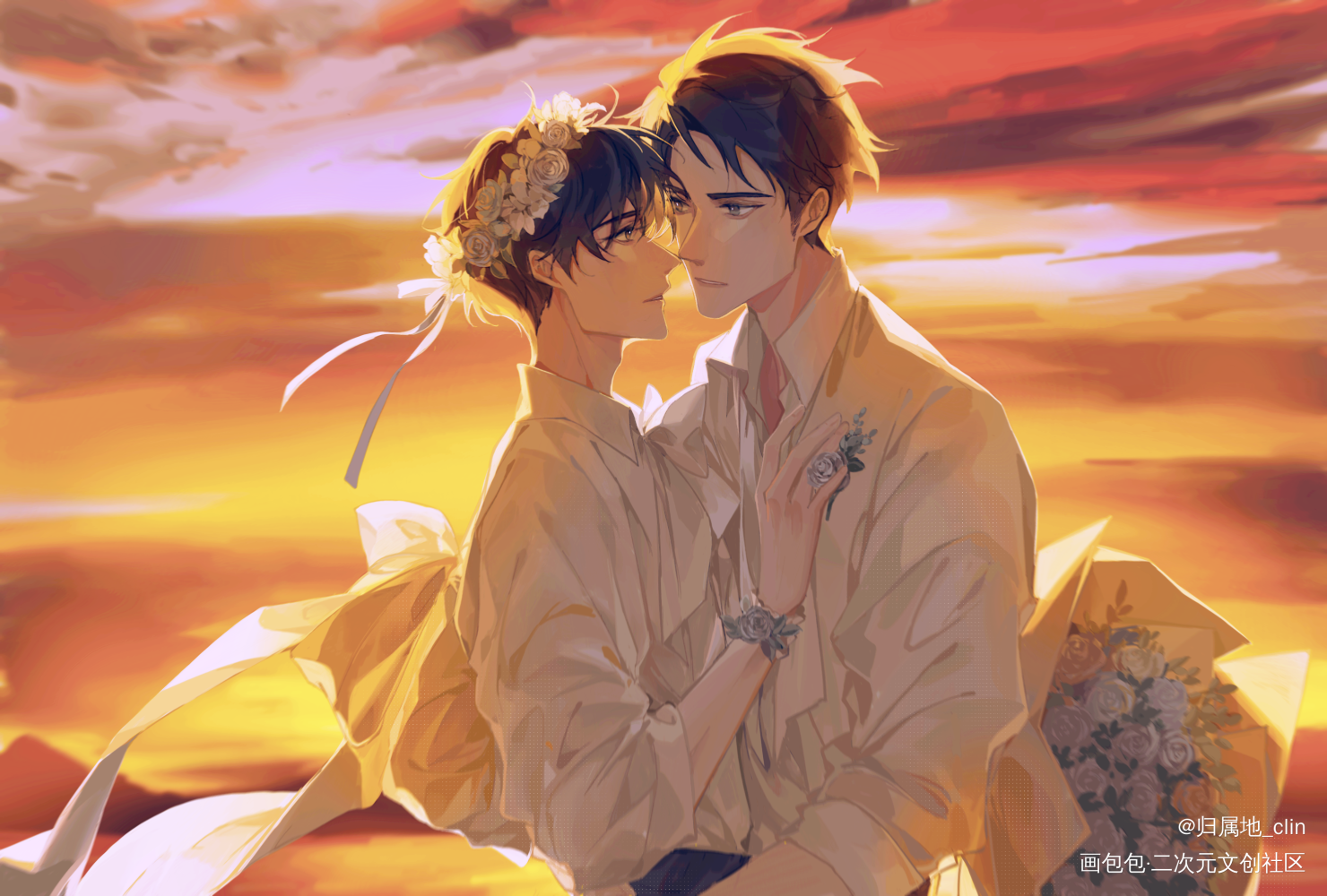 严江/四周年快乐_破云严江严峫江停绘画作品