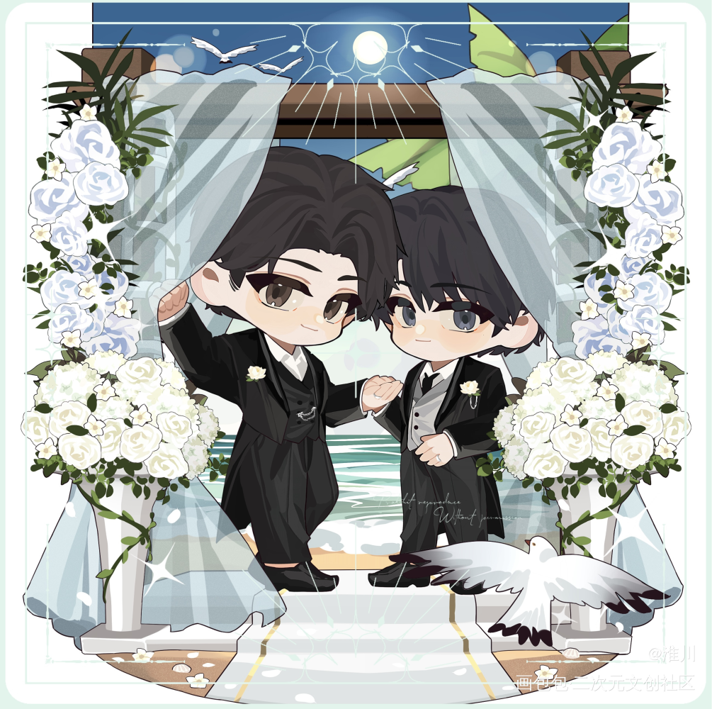 严江四周年快乐！🥳🥳🥳_破云严江绘画作品