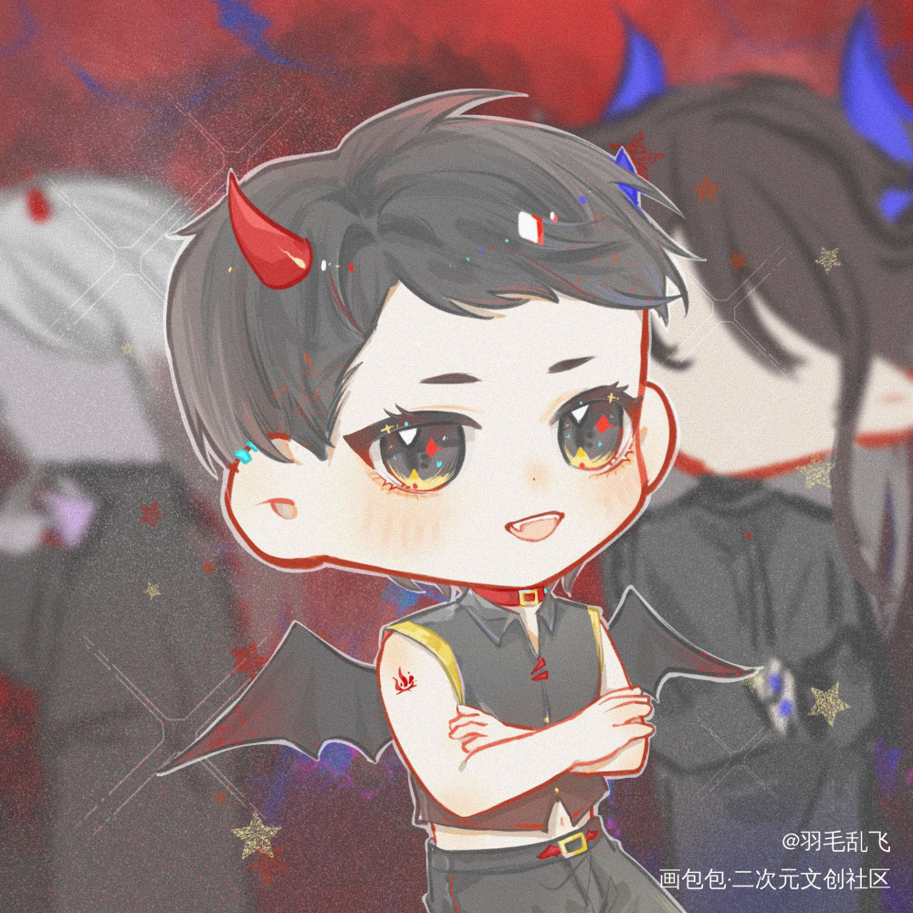 一见钟情-宫任_火焰戎装188男团Q版同人绘画作品