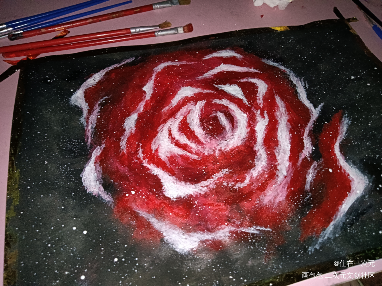 NGC2237玫瑰星云_我只喜欢你的人设自习玫瑰星云绘画作品
