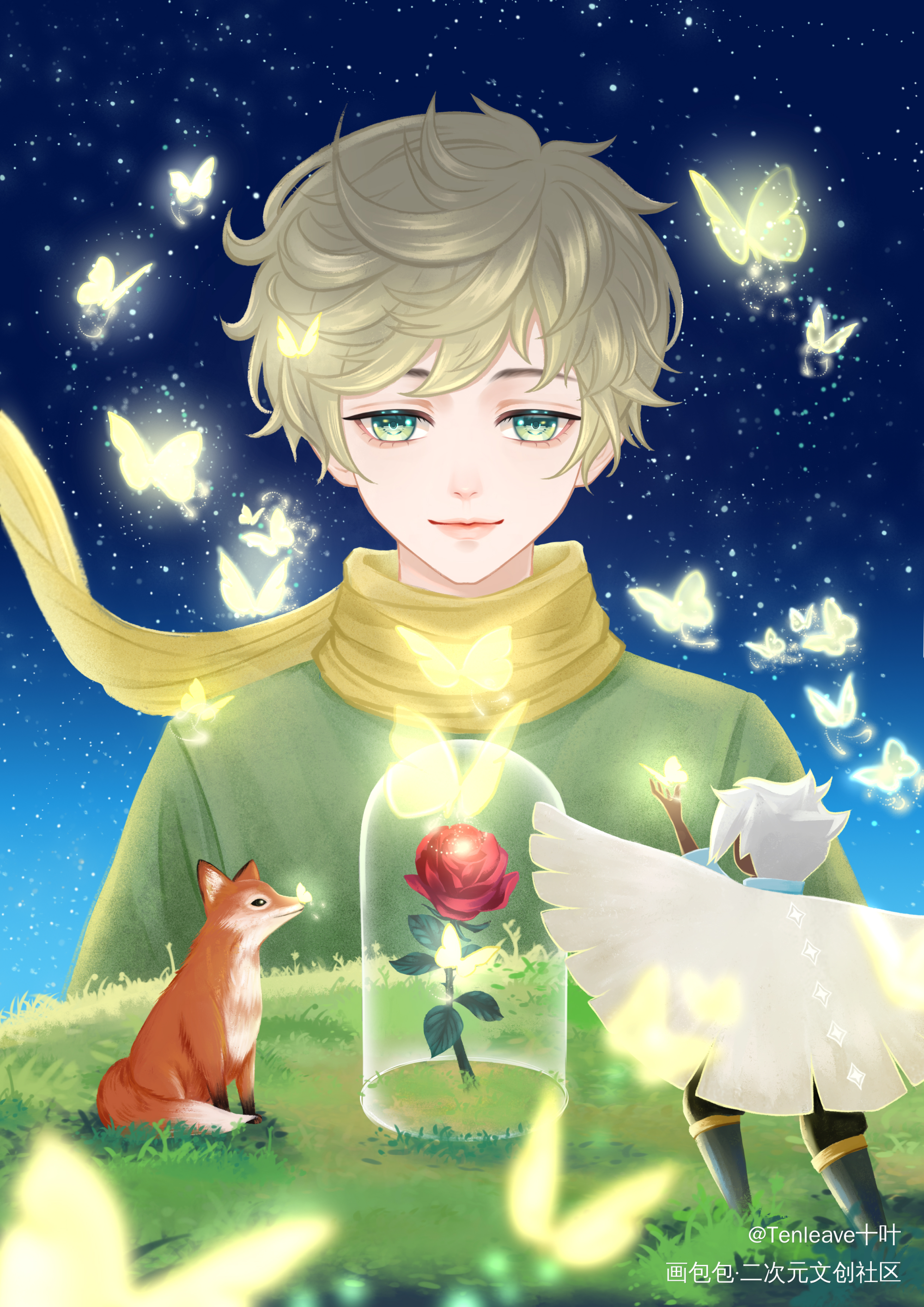 光遇里的小王子_光遇板绘涂插画同人小王子绘画作品