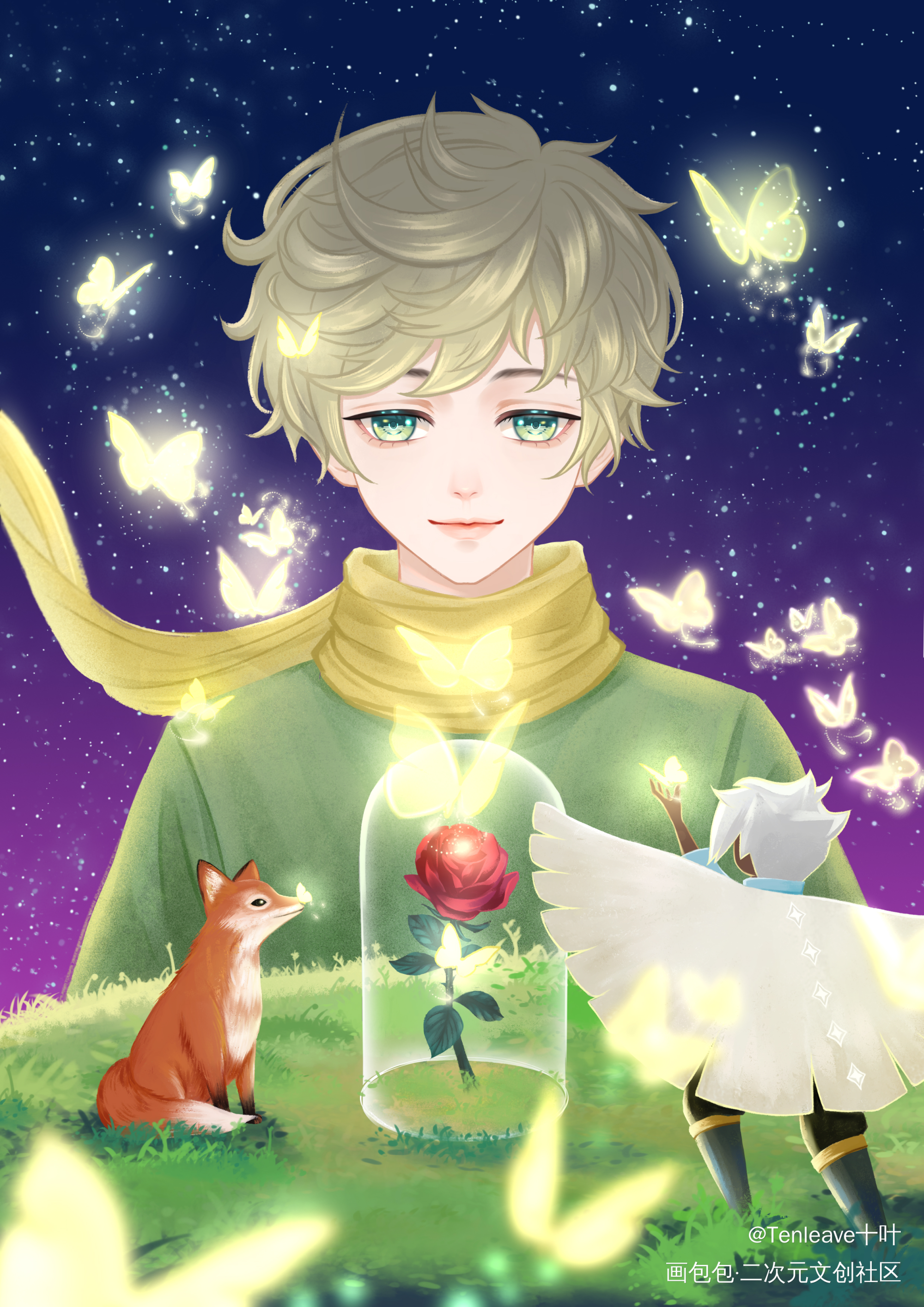 光遇里的小王子_光遇板绘涂插画同人小王子绘画作品