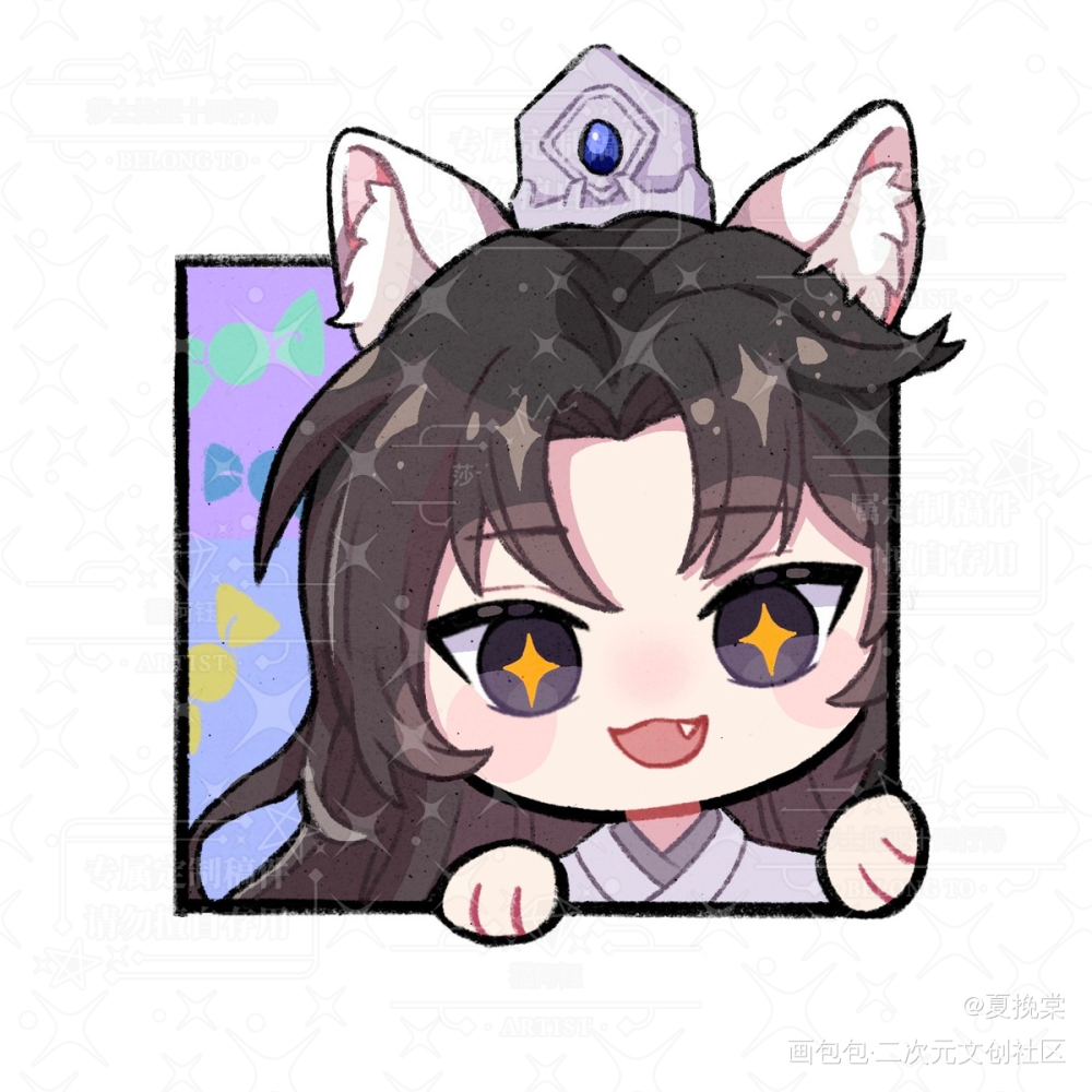 燃晚趴窗QQ人_二哈和他的白猫师尊燃晚墨燃楚晚宁Q版绘画作品