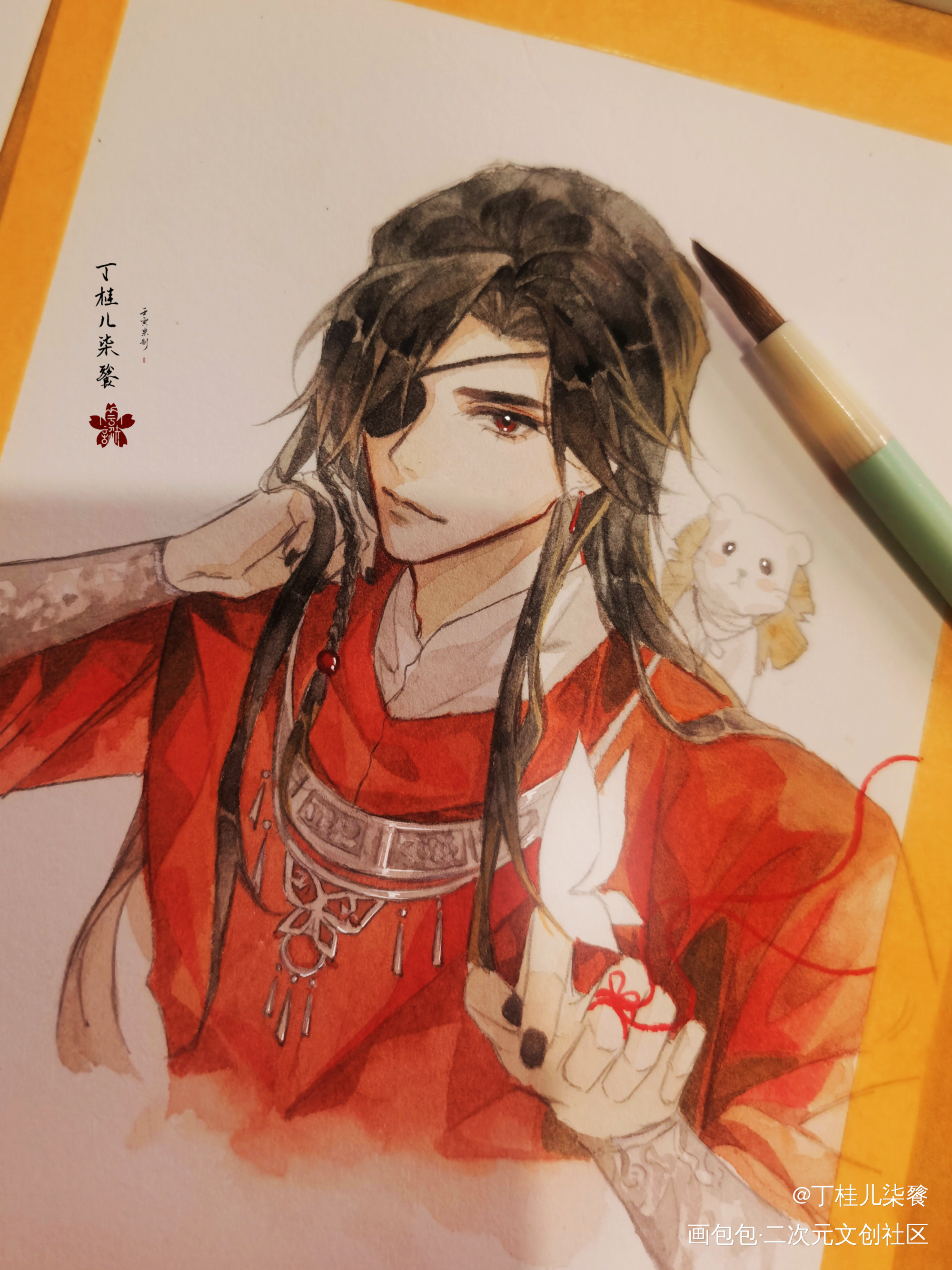 玩一下水彩_天官赐福花怜古风墨香铜臭绘画作品