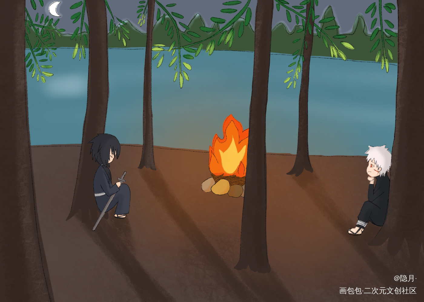 _火影忍者千手扉间扉泉宇智波泉奈绘画练习绘画作品