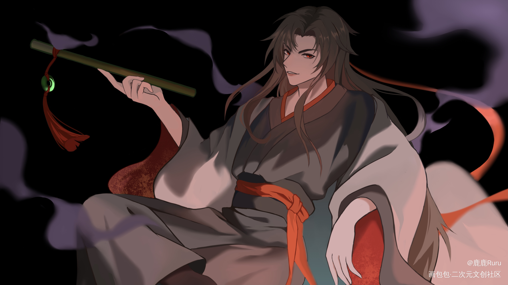 老祖羡_魔道祖师魏无羡平涂我要上首推同人墨香铜臭摸鱼绘画绘画作品