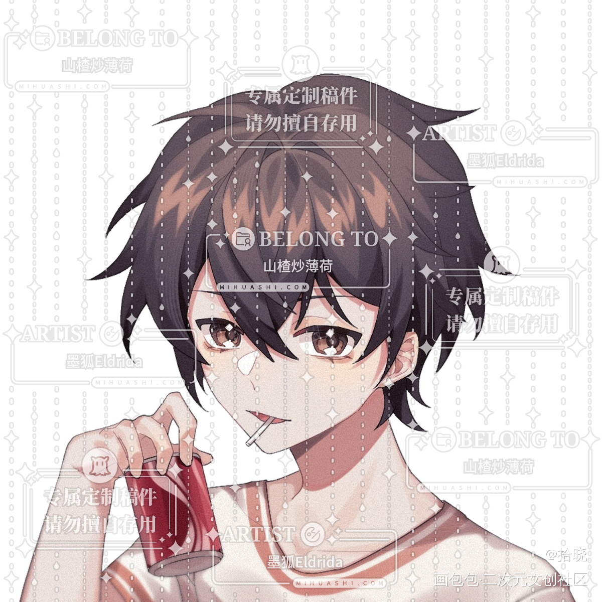 班里面整天被江添抓的校霸小望_某某添望绘画作品