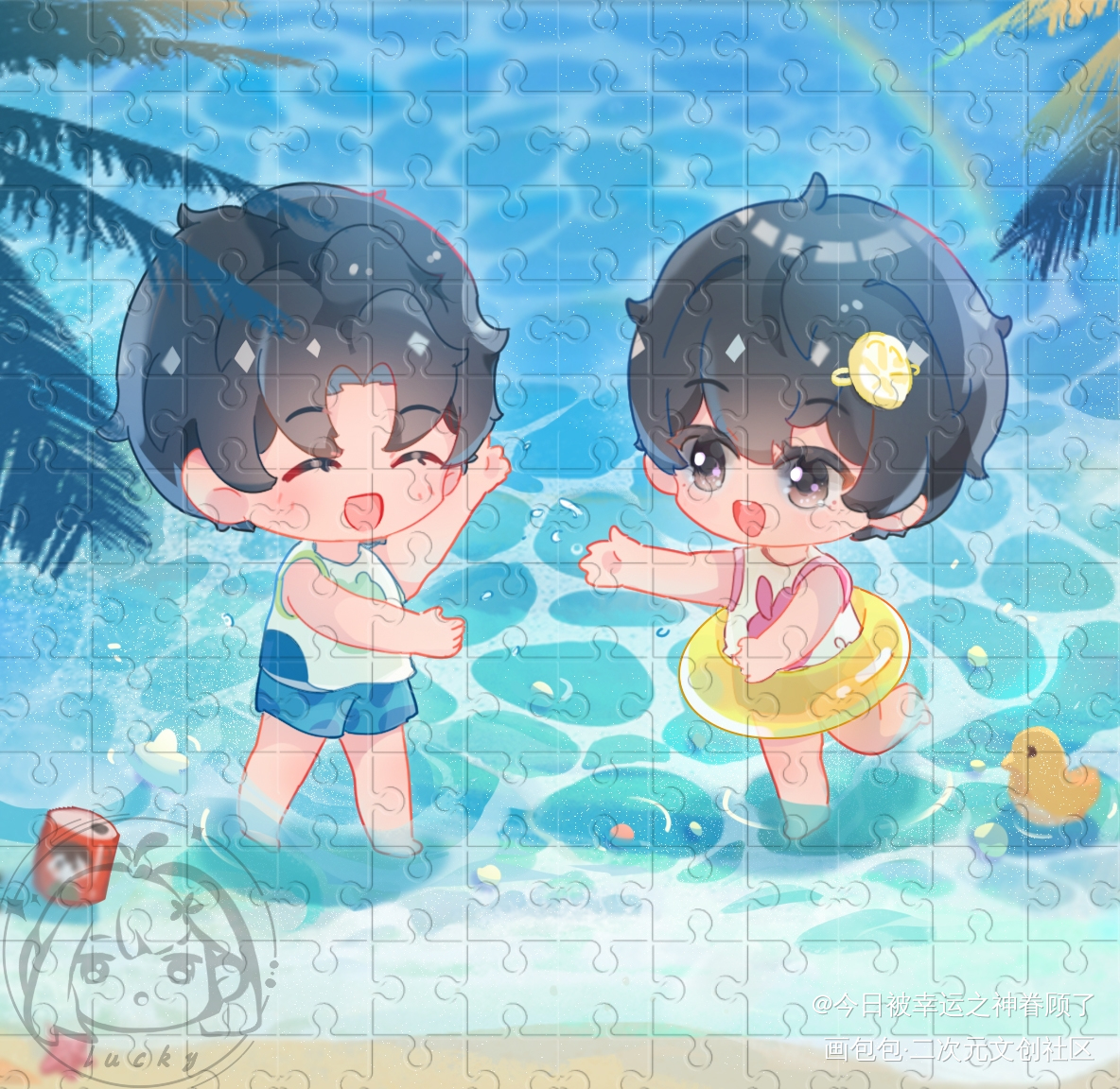 海边_某某添望约稿绘画作品