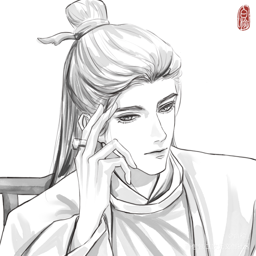 _杨戬东方青苍绘画练习绘画作品