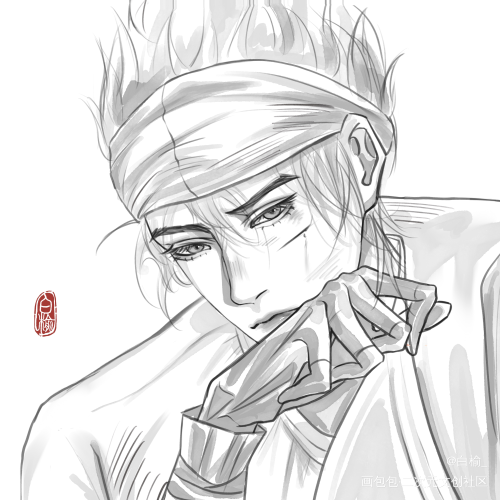 _杨戬东方青苍绘画练习绘画作品