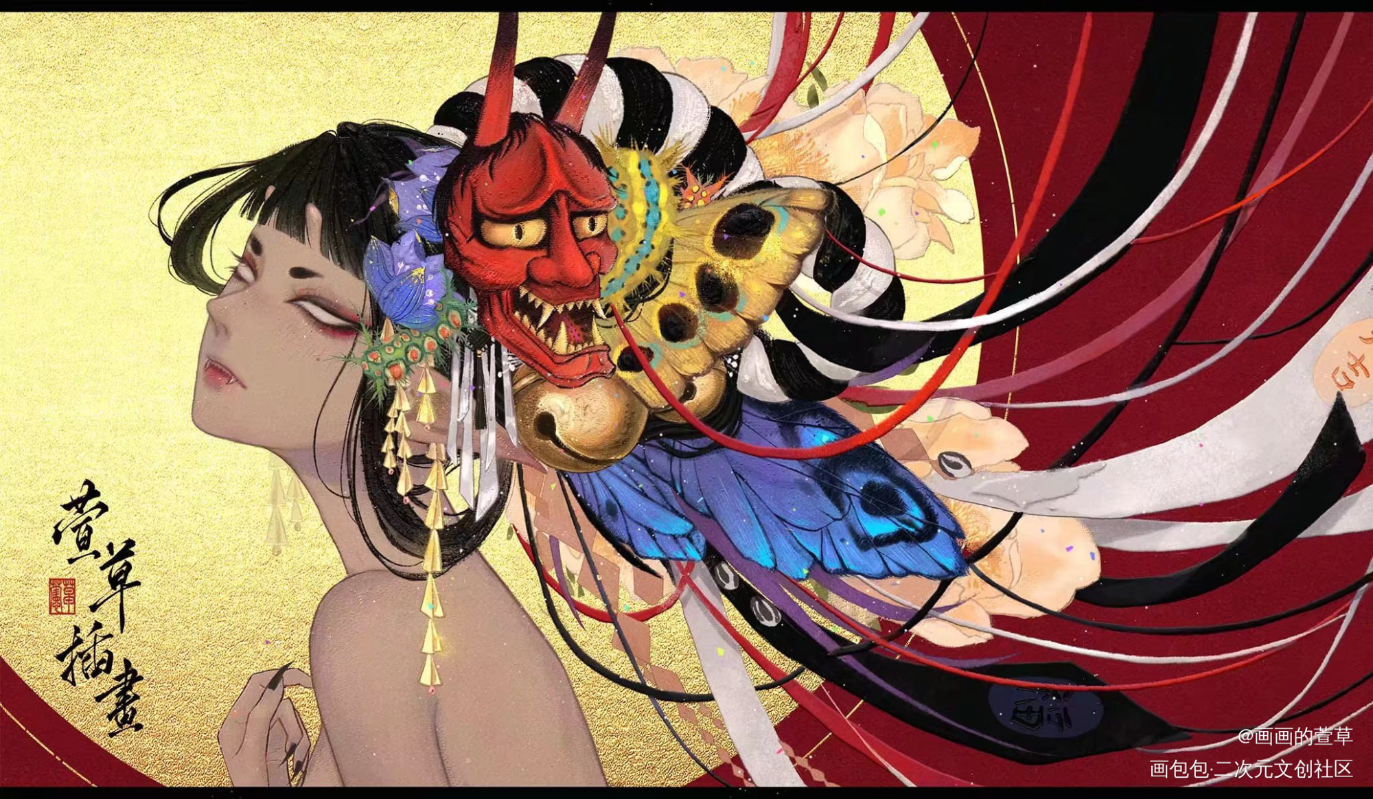 破茧/洋辣子🐛_摸鱼页我要上首推原创插画原创头像板绘插画摸鱼绘画原创绘画作品