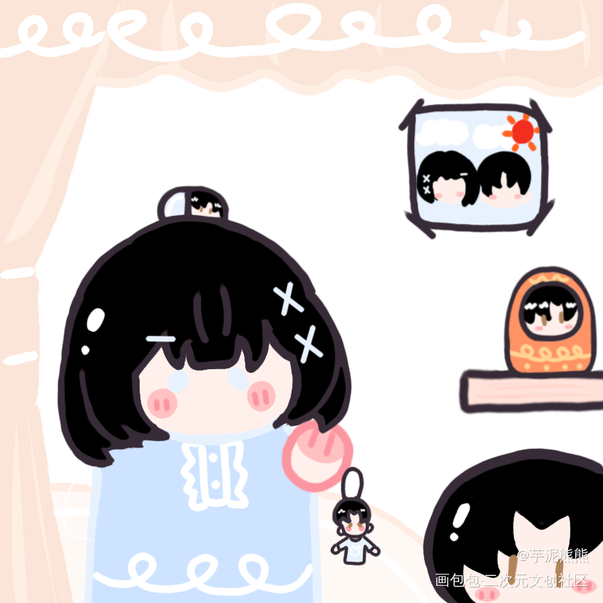 _板绘涂Q版朝熊梦女绘画作品