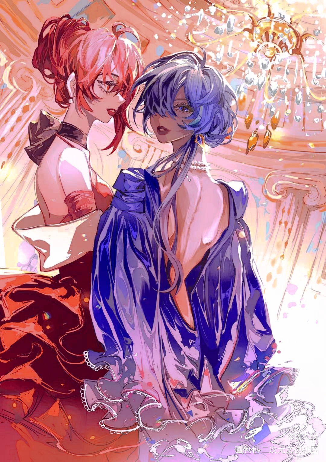 是泥塑义姐妹_原神迪卢克插画枭羽凯亚绘画作品