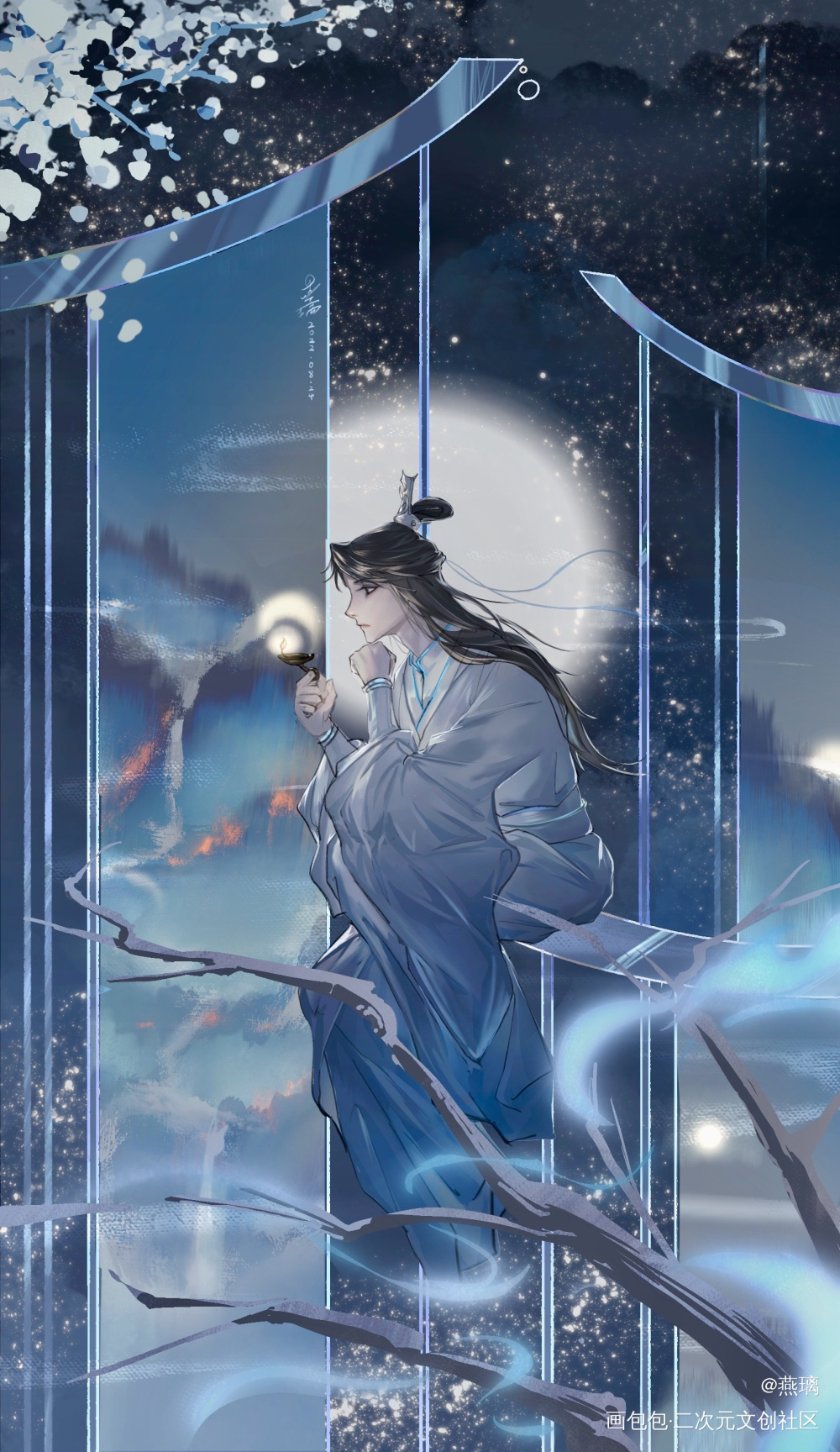 孤灯照影夜漫漫_二哈和他的白猫师尊燃晚楚晚宁我要上首页绘画作品