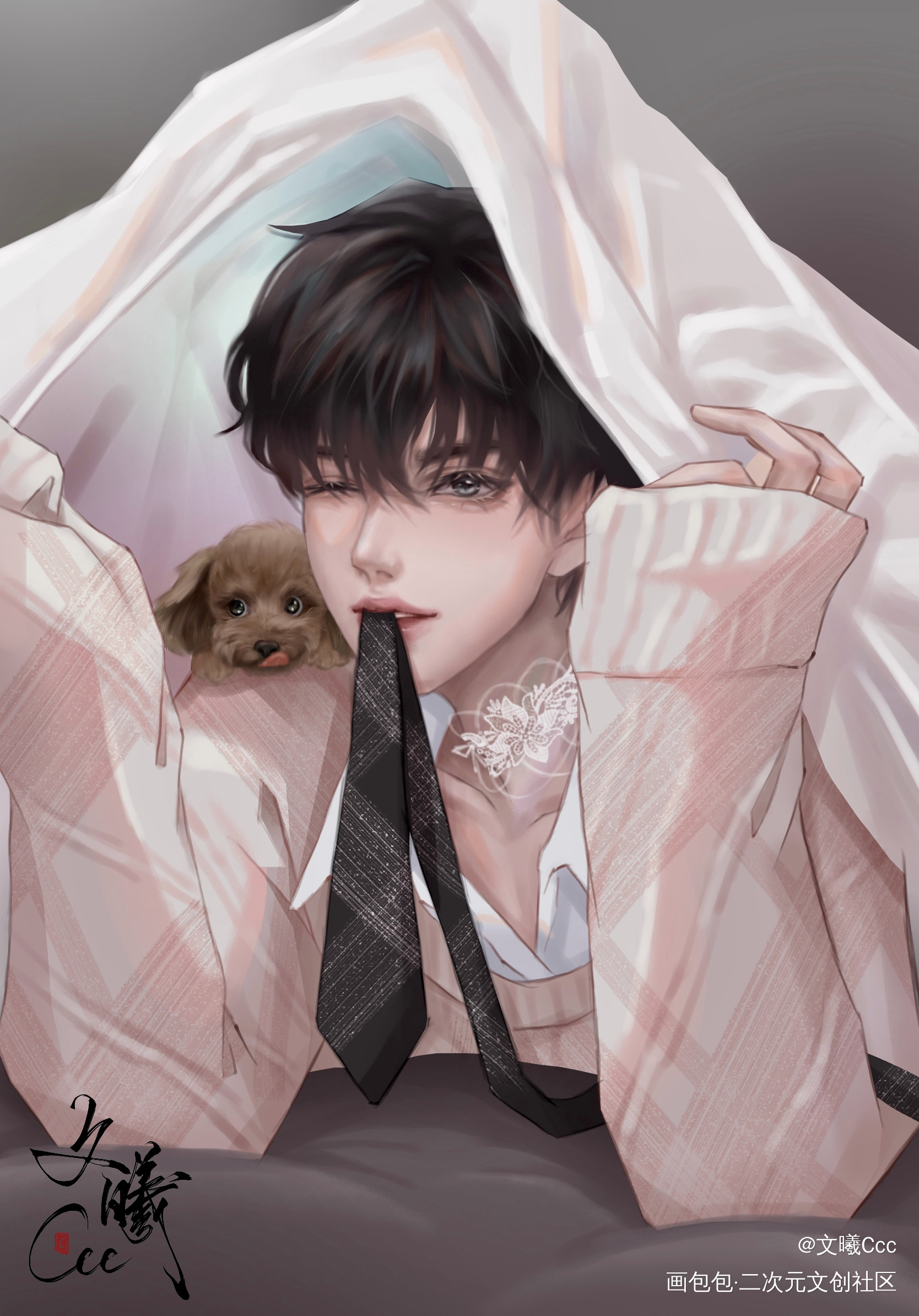 一起钻被窝_娘娘腔188男团群秀李程秀绘画作品