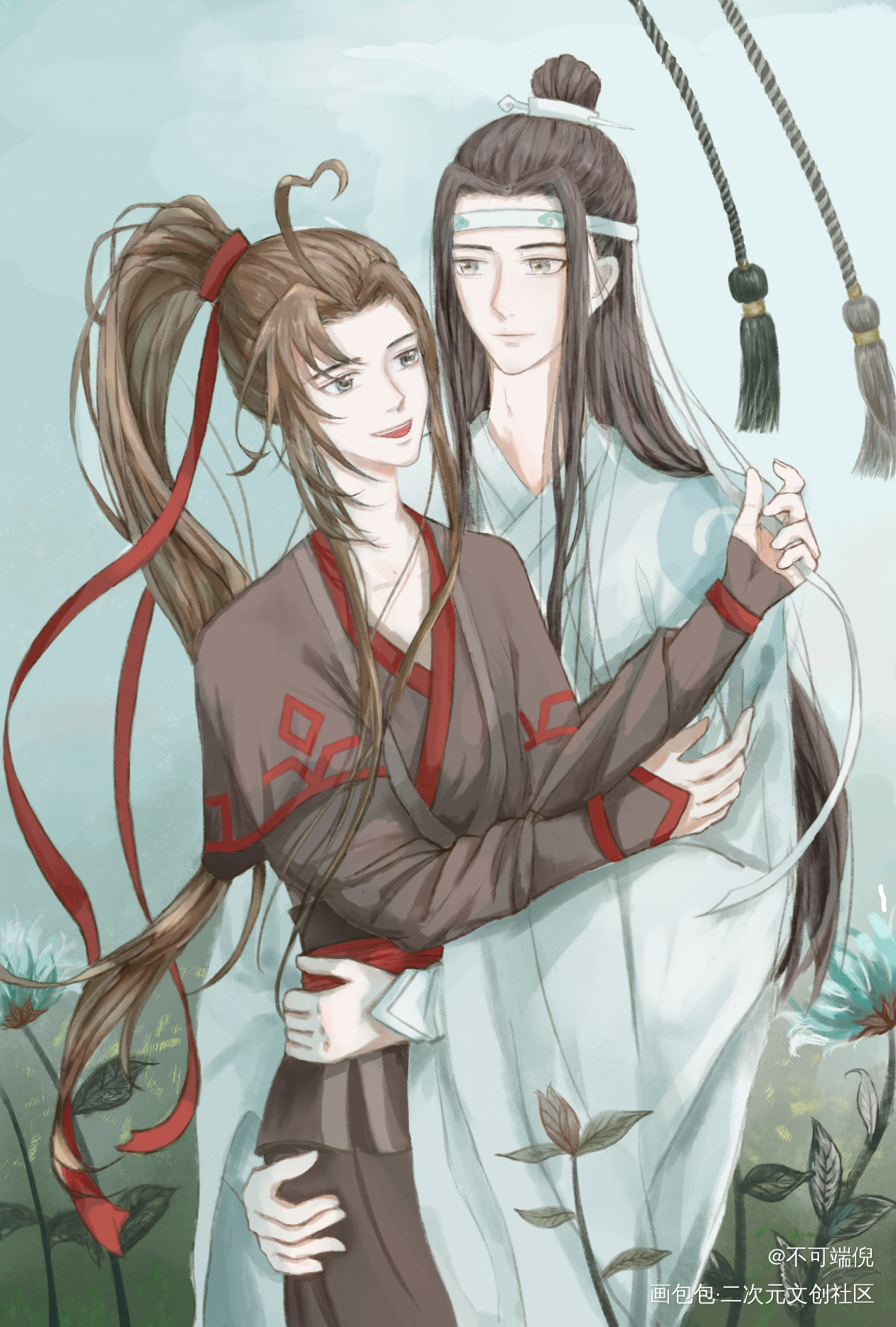 忘羡贴贴_魔道祖师忘羡绘画作品