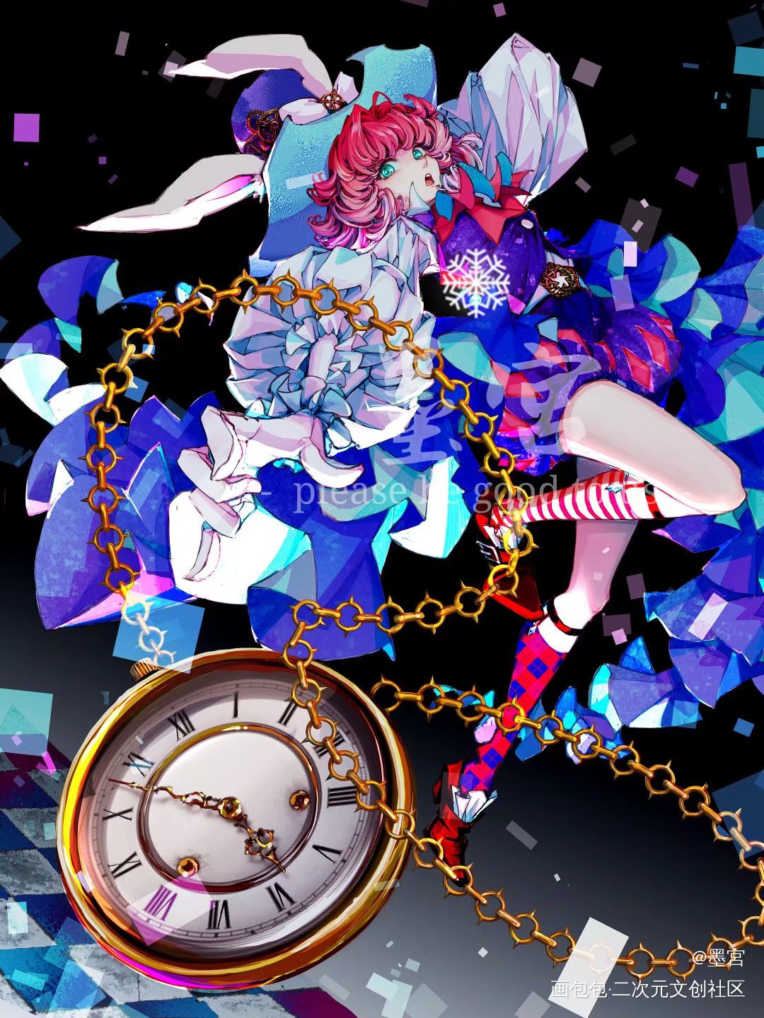 回归预热_板绘涂摸鱼页插画绘画作品