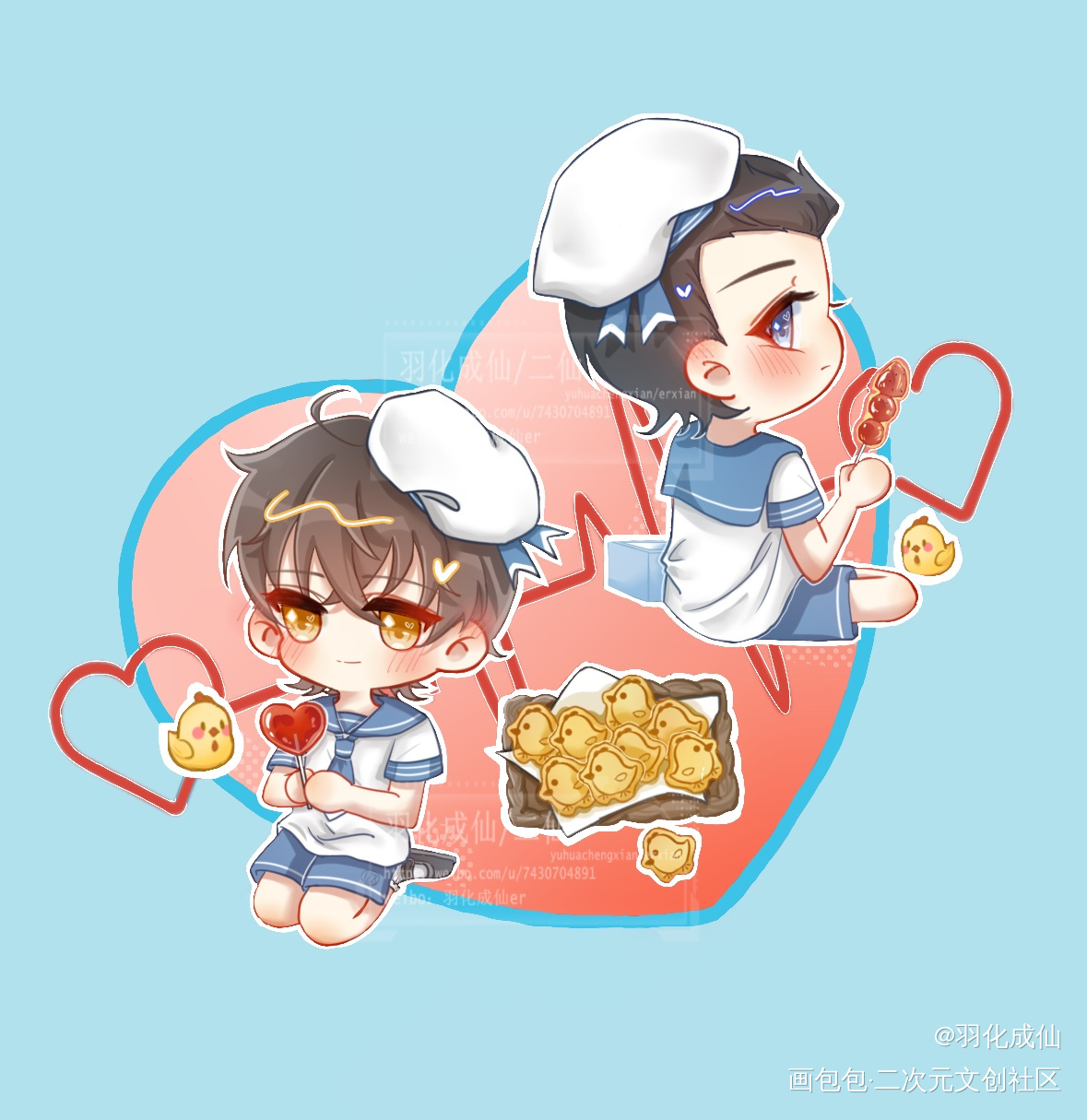 《暗恋》_娘娘腔188男团群秀李程秀邵群Q版同人绘画作品