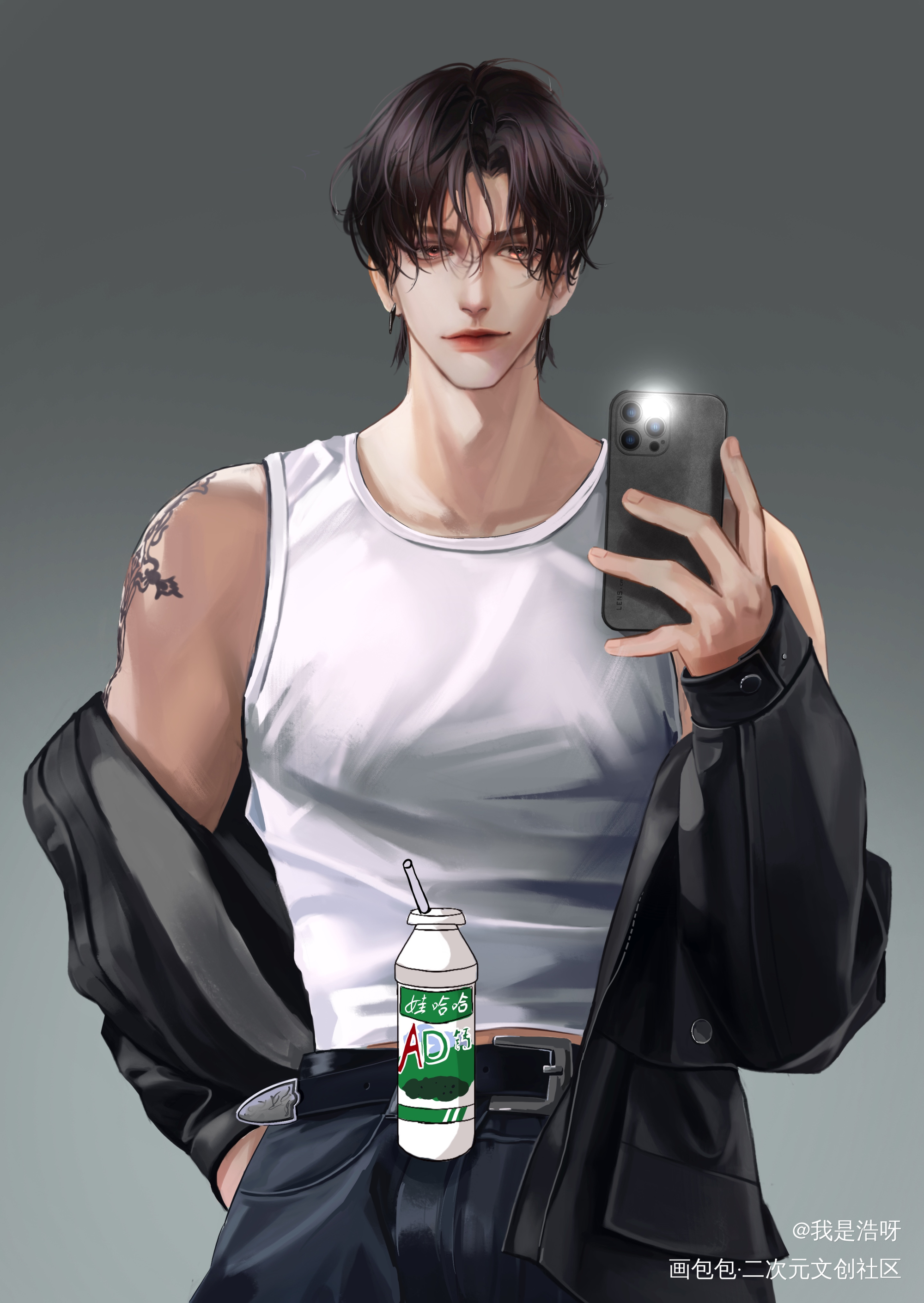 这是谁家老攻在玩自拍_188男团颜司卓绘画绘画作品