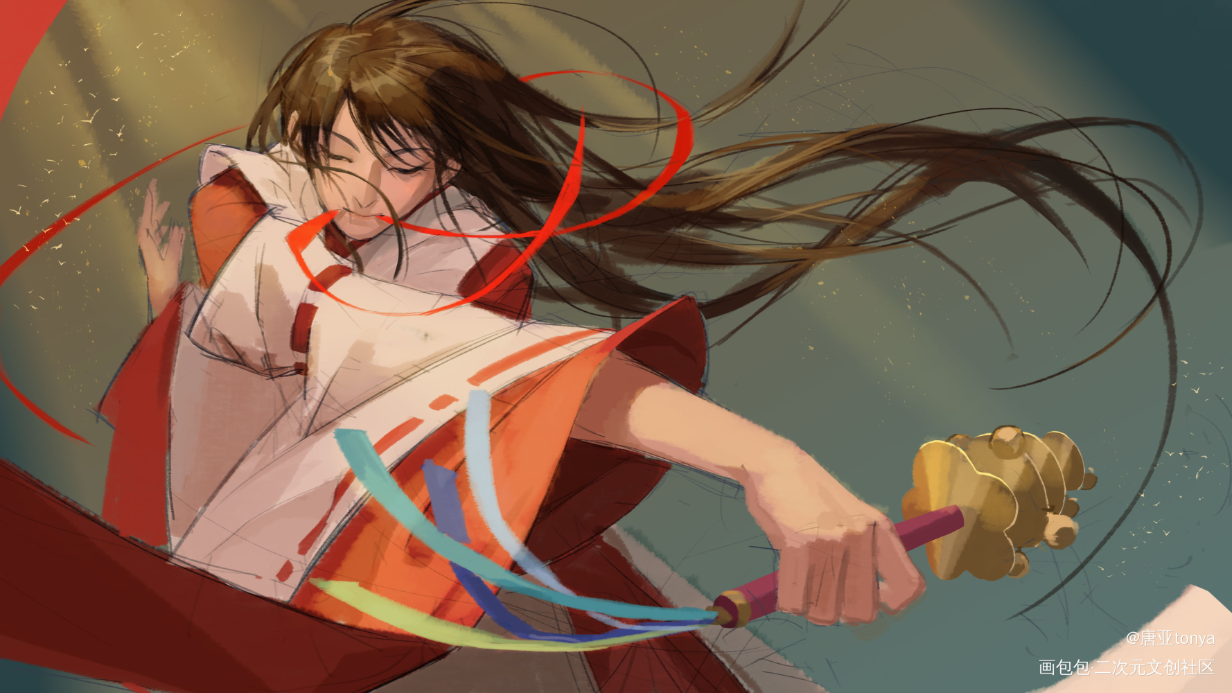 祭服柳_我在惊悚游戏里封神白柳板绘涂我在无限游戏里封神绘画作品