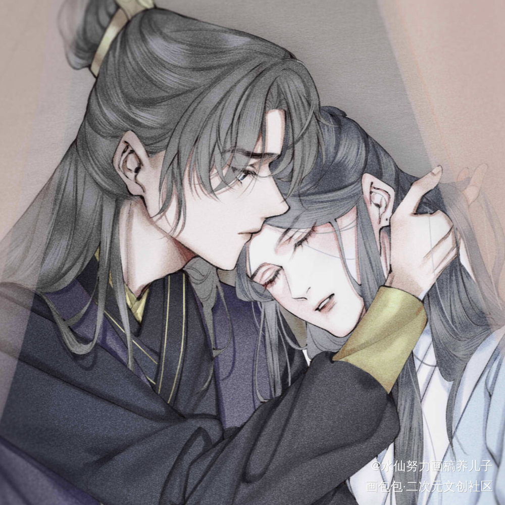 他需要确定他还活着_古风平涂插画同人江醒林清羽三嫁咸鱼壁纸绘画绘画作品