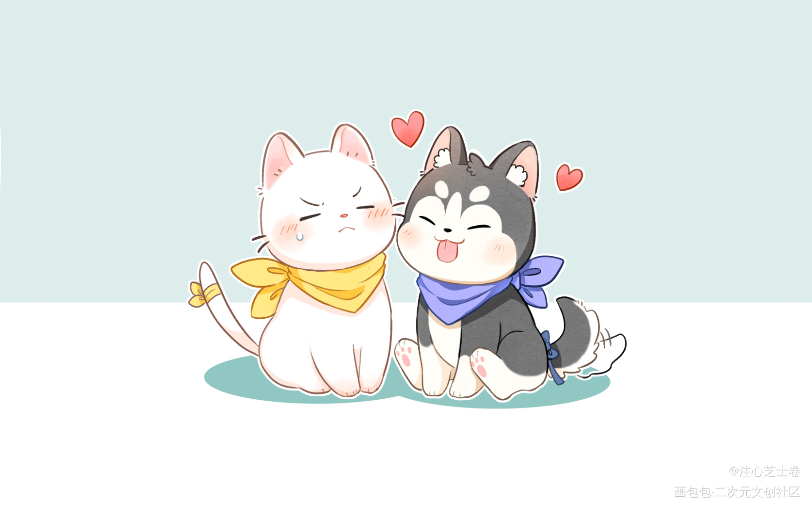 _二哈和他的白猫师尊燃晚墨燃楚晚宁绘画作品