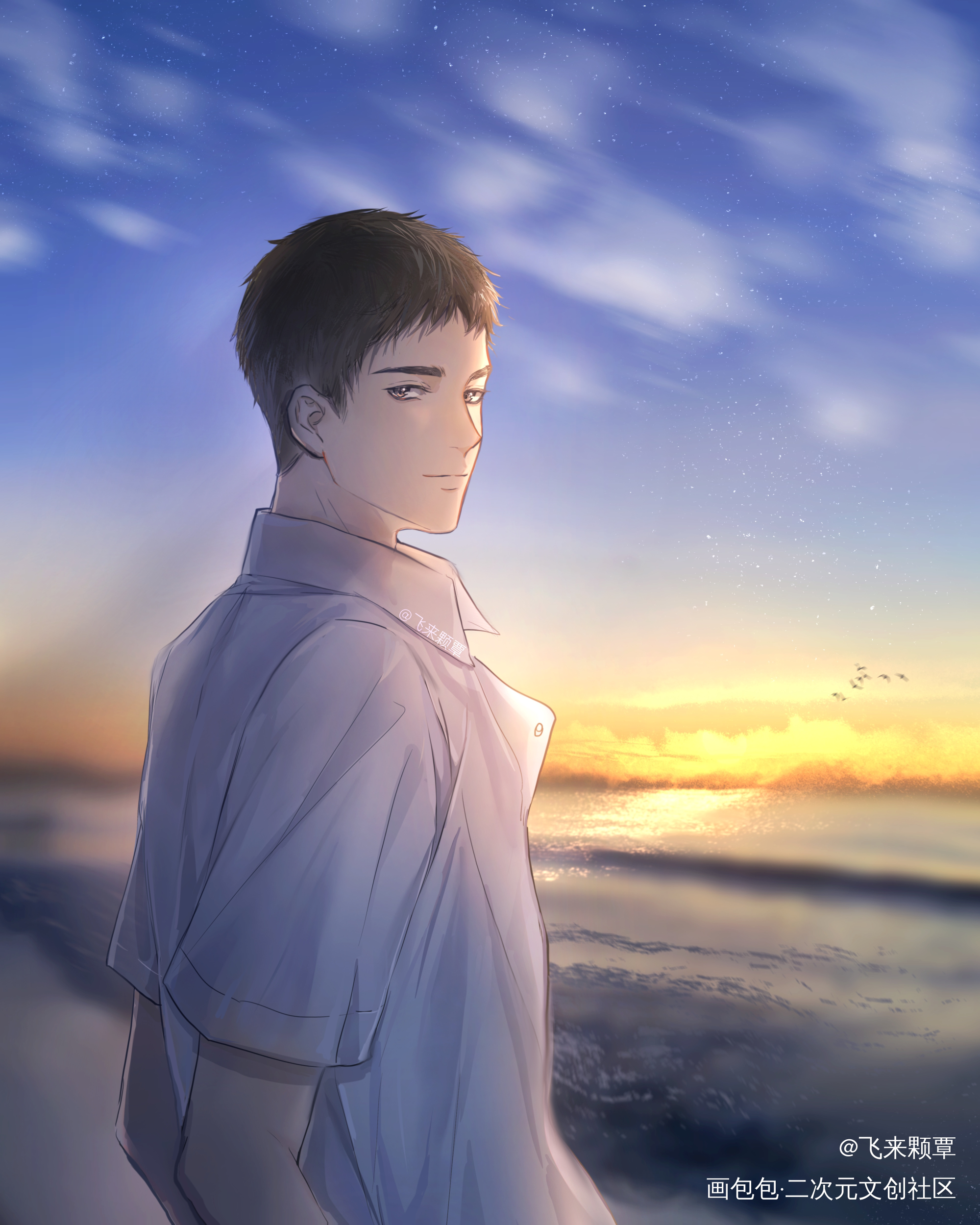 顾飞生日快乐_撒野顾飞顾飞生日快乐插画同人巫哲绘画作品