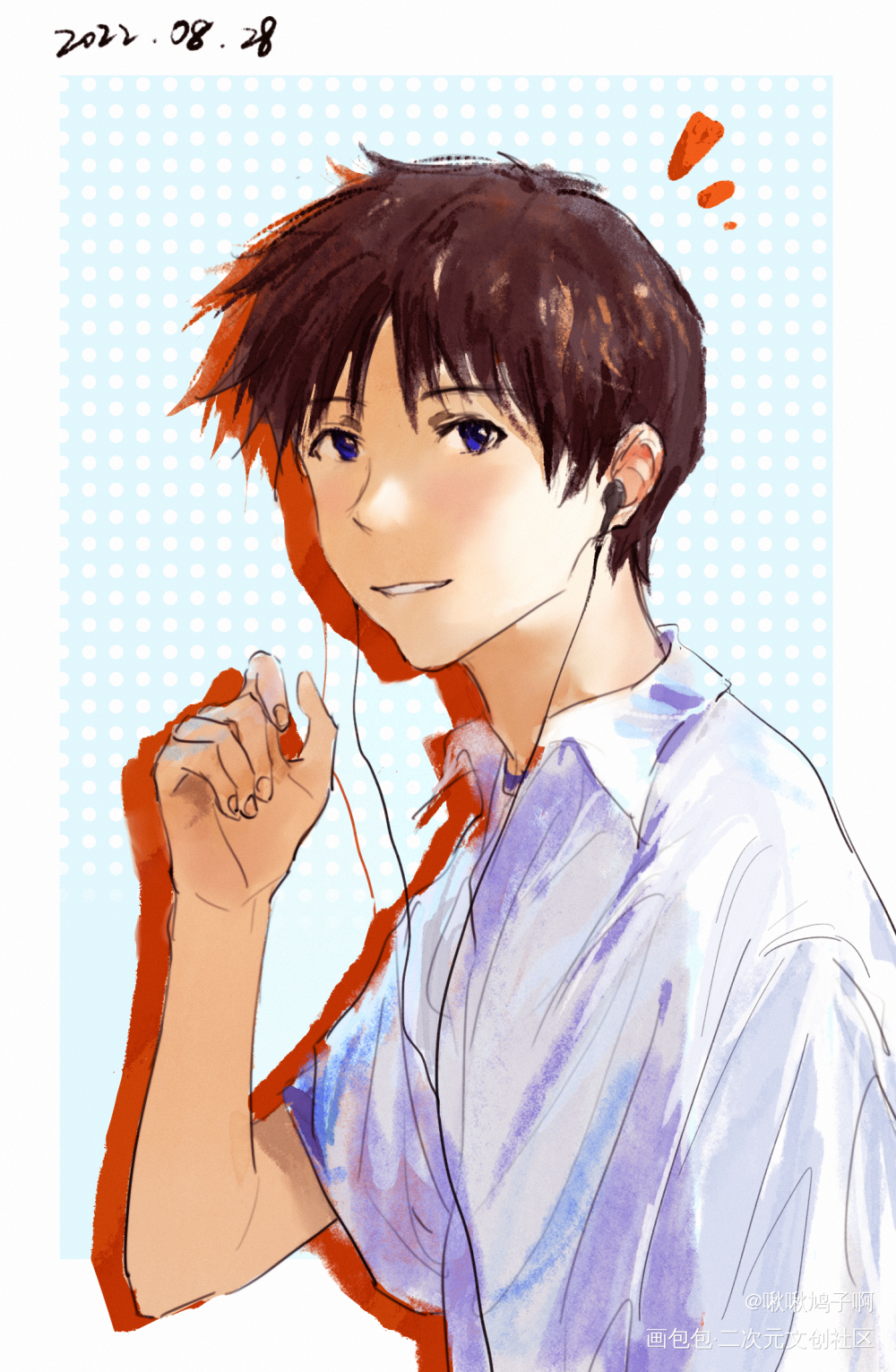 小狗君🤤_EVA碇真嗣板绘涂画画绘画练习绘画新世纪福音战士绘画作品