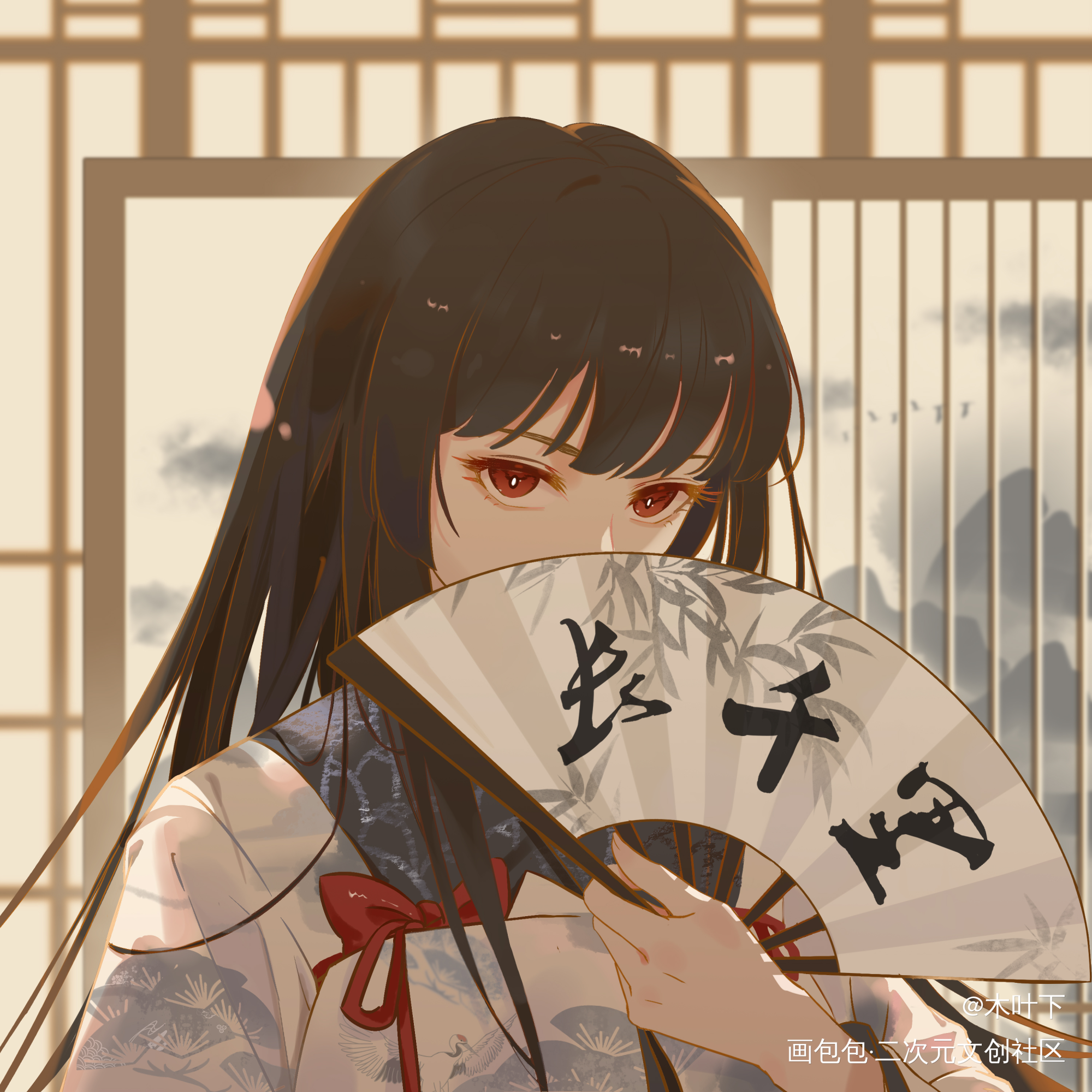 _蓬莱山辉夜藤原妹红头像绘画作品