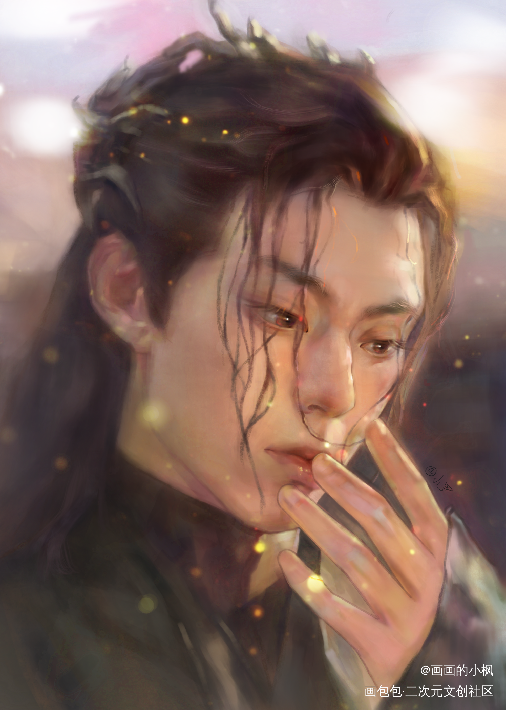 《苍兰诀》东方青苍例图接稿_帅哥板绘涂厚涂东方青苍苍兰诀绘画作品