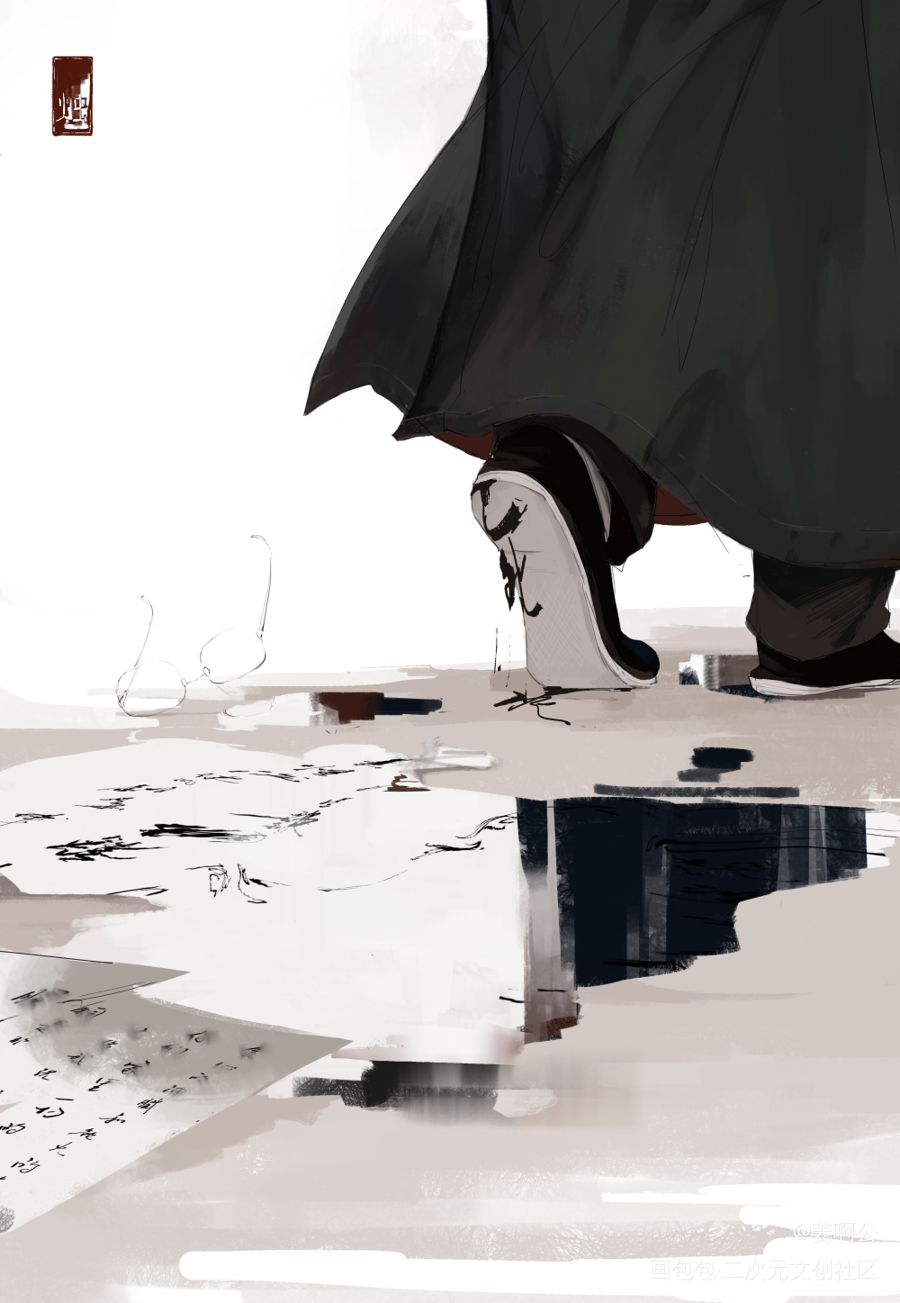 红烛_闻一多板绘插画绘画作品