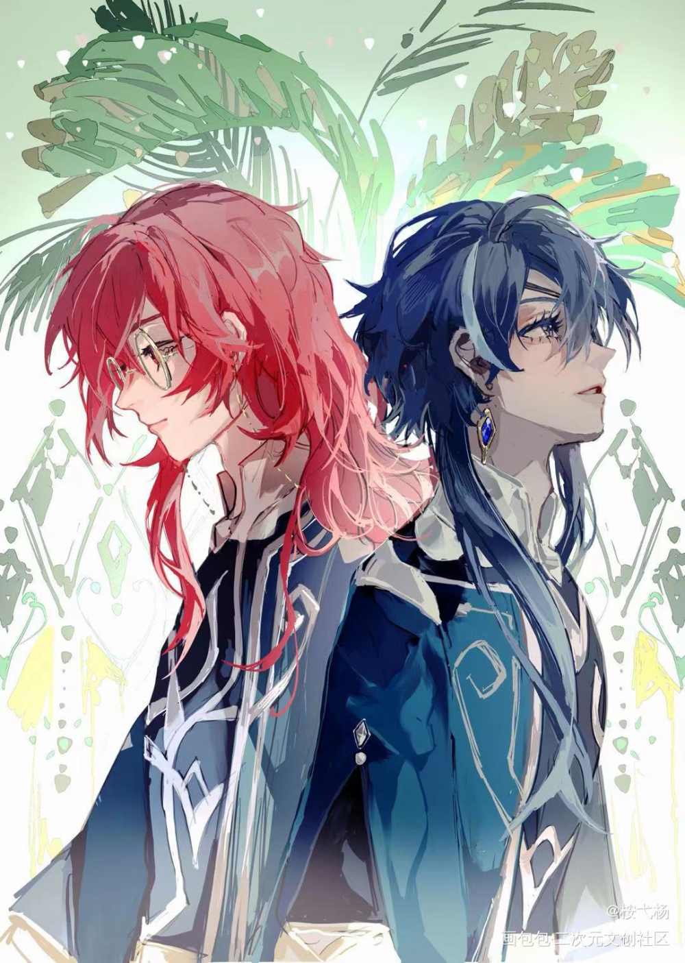 【枭羽】须弥pa_原神迪卢克插画枭羽凯亚绘画作品