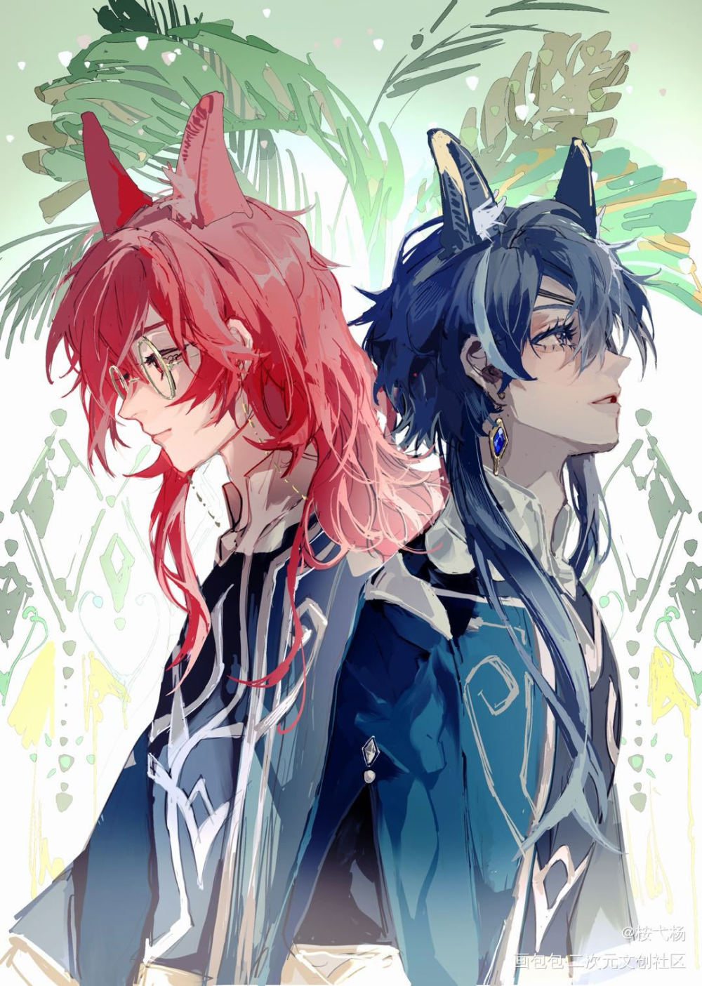 【枭羽】须弥pa_原神迪卢克插画枭羽凯亚绘画作品