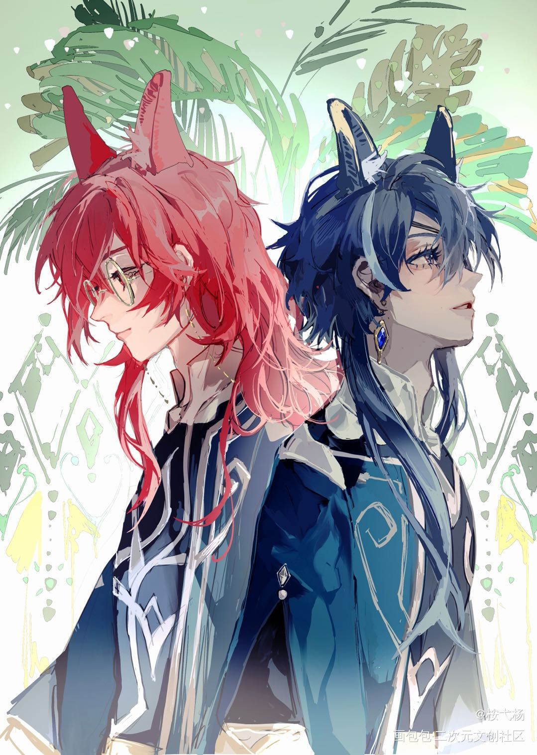 【枭羽】须弥pa_原神迪卢克插画枭羽凯亚绘画作品