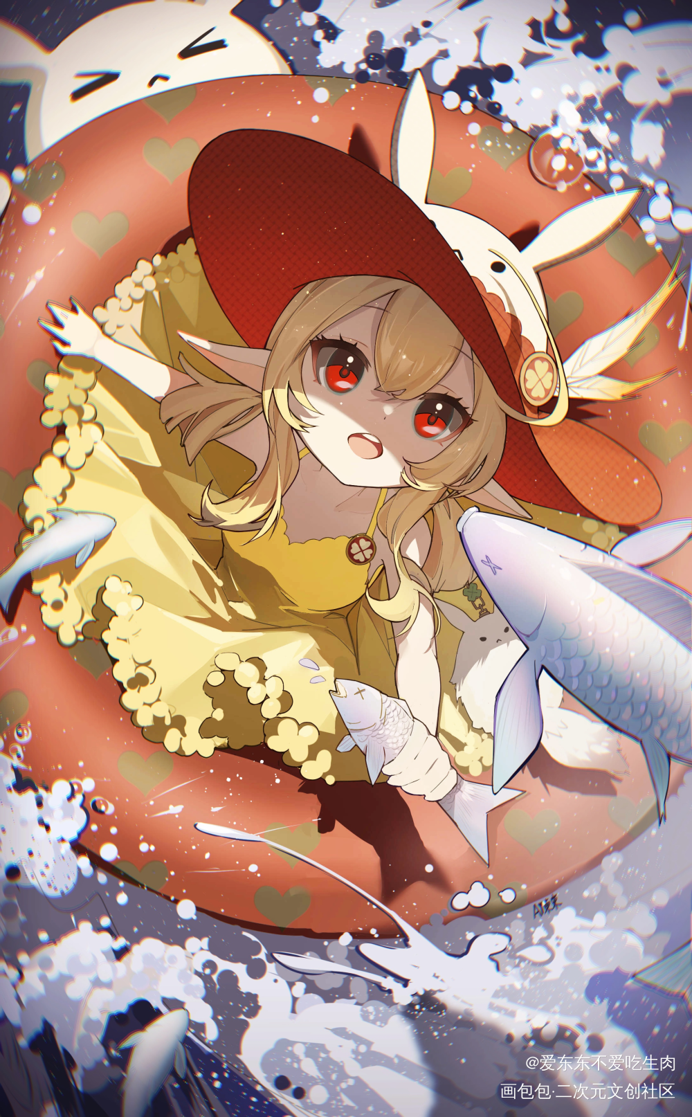 炸鱼的太阳_原神可莉日系插画绘画作品