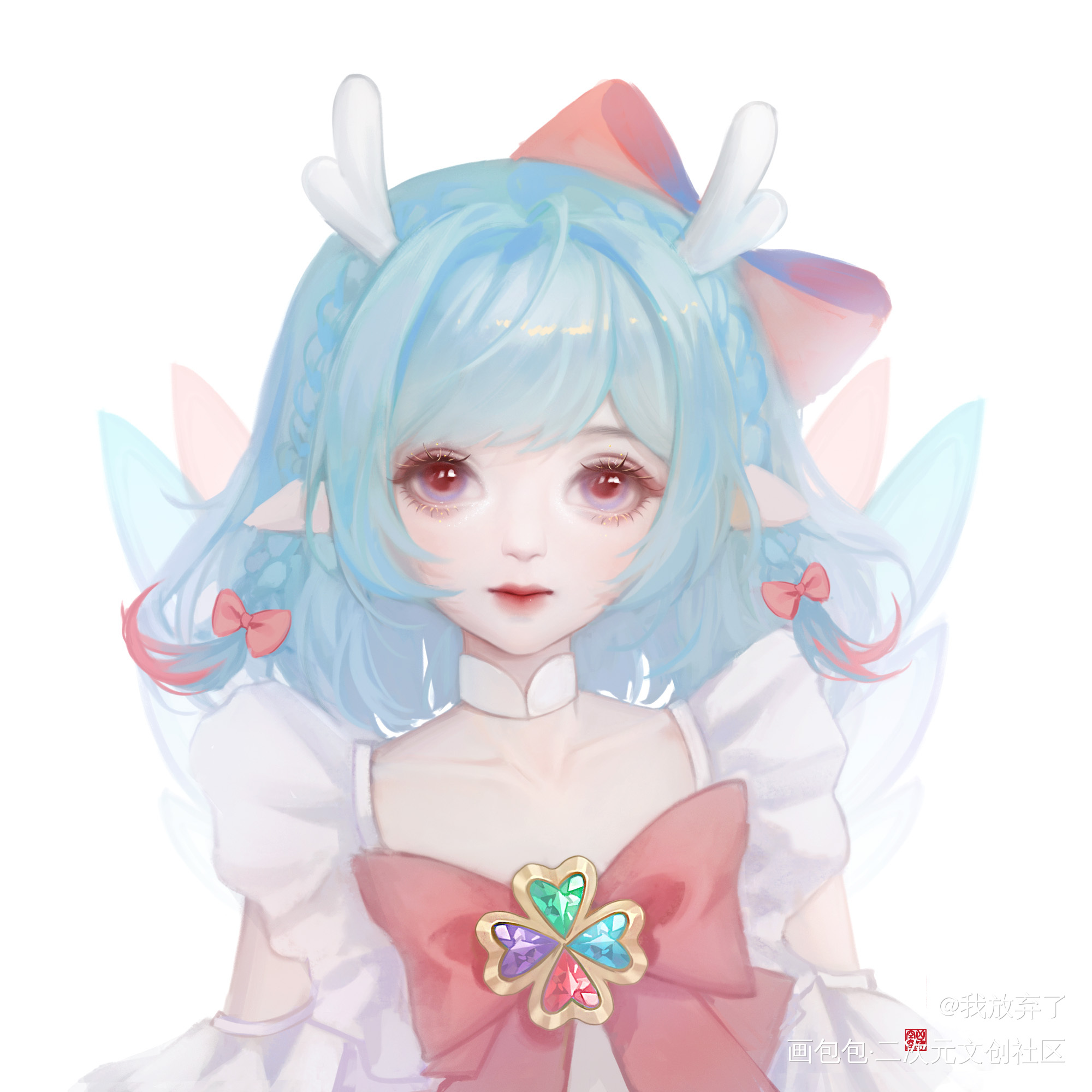 来个瑶妹带飞_王者荣耀瑶厚涂头像摸鱼绘画作品