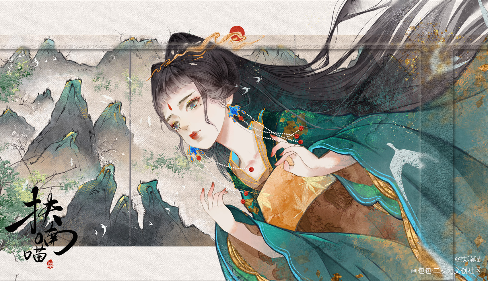 古风原创插画壁纸_古风插画板绘插画原创绘画作品
