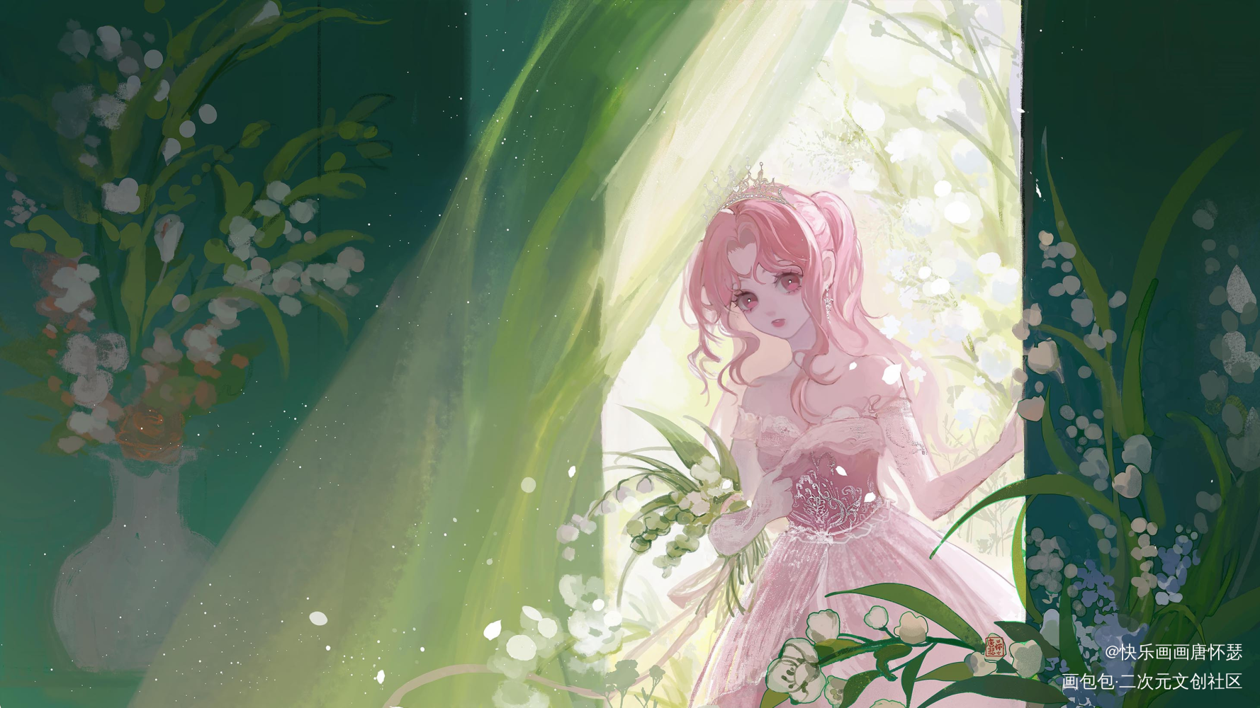 贺-闪耀暖暖三周年_闪耀暖暖国潮厚涂日系插画板绘绘画原创绘画作品