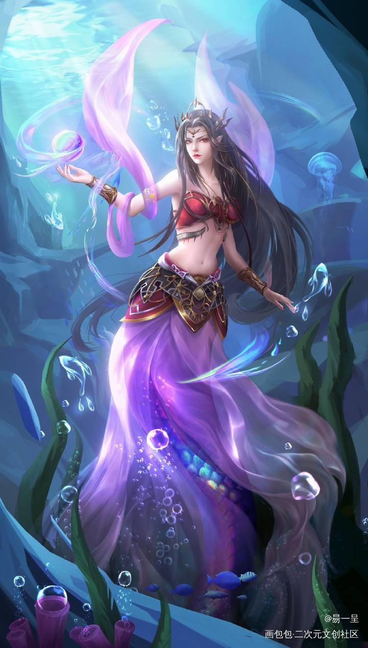 斗破苍穹 美杜莎女王_板绘涂cg厚涂插画同人板绘绘画作品