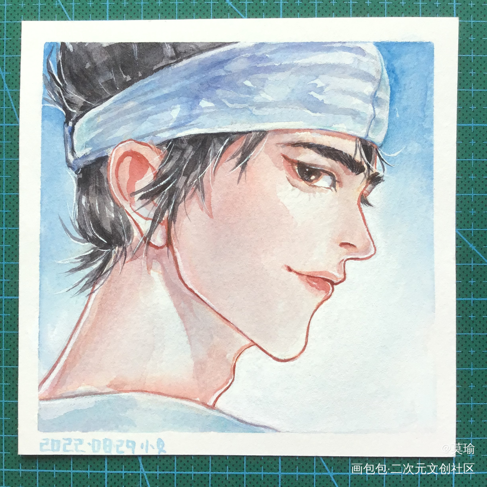 杨戬_新神榜杨戬杨戬摸鱼页手绘水彩手绘水彩头像同人杨戬同人绘画绘画作品