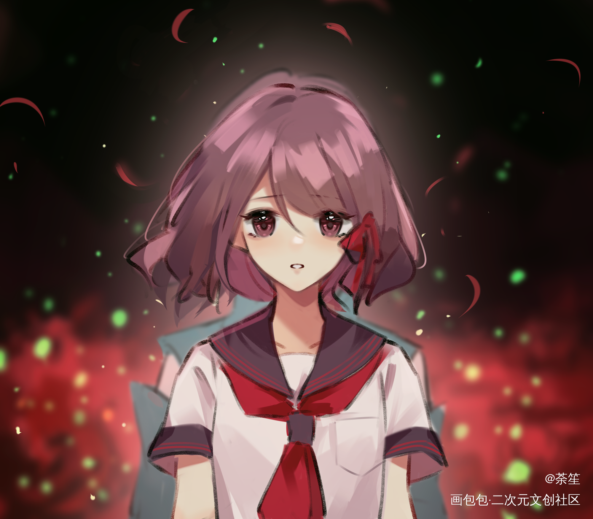 _同人四目神摸鱼绘画绘画作品