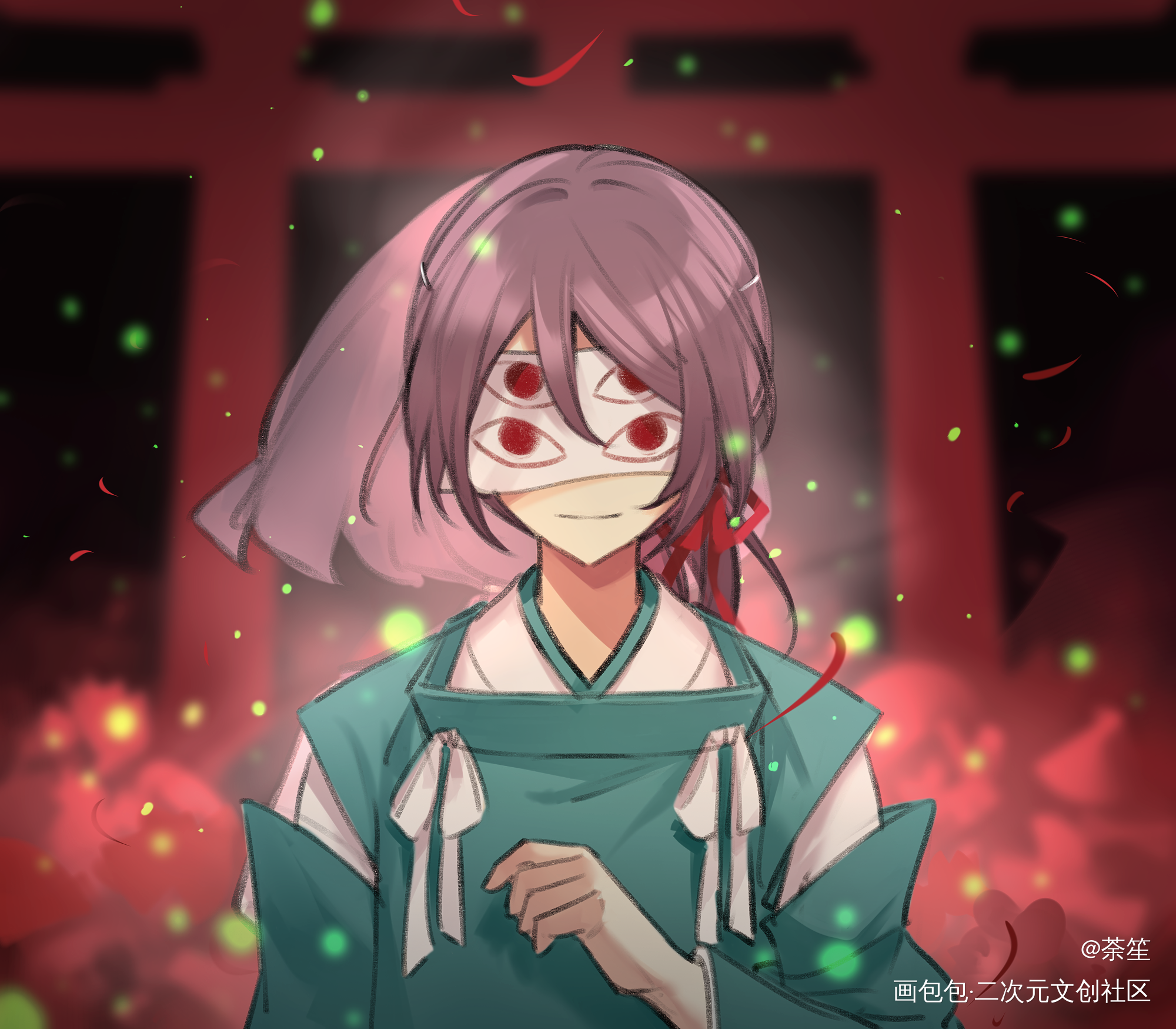 _同人四目神摸鱼绘画绘画作品