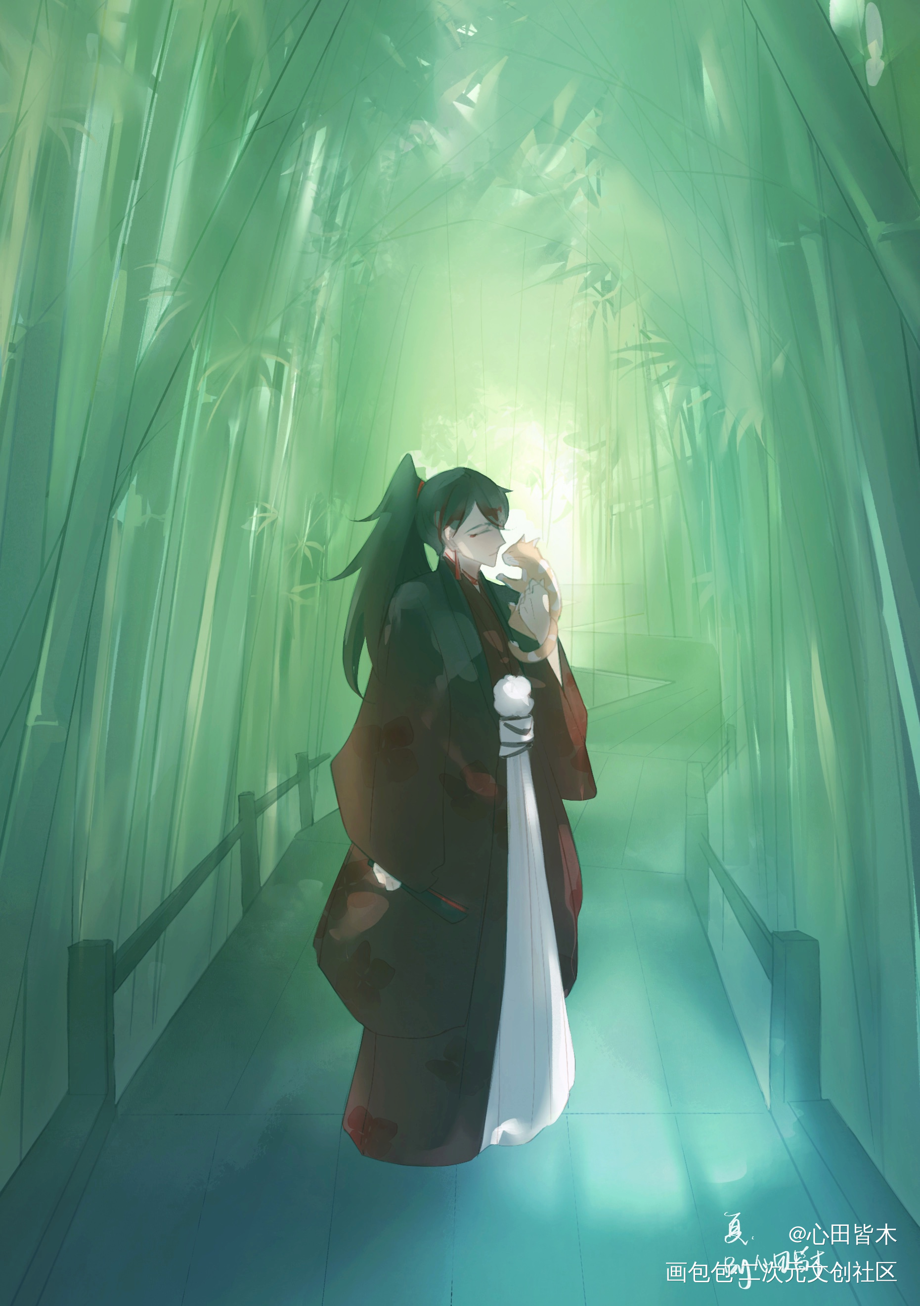 和猫咪亲亲_luxiemvoxakumaVtuber绘画作品
