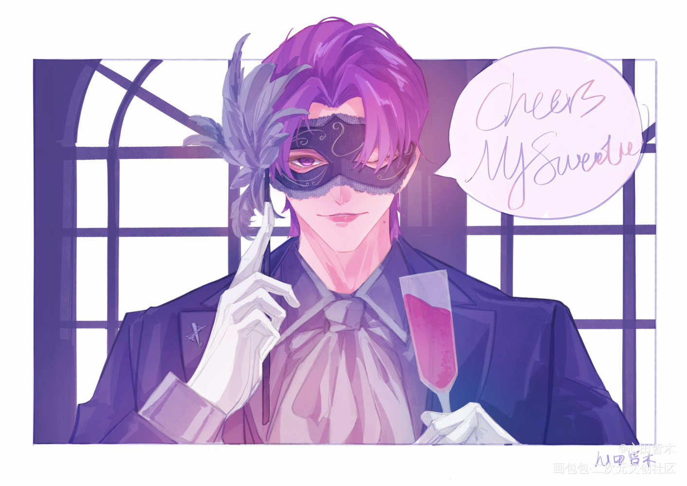 假面舞会_UkiVioletanoctyxVtuber绘画作品