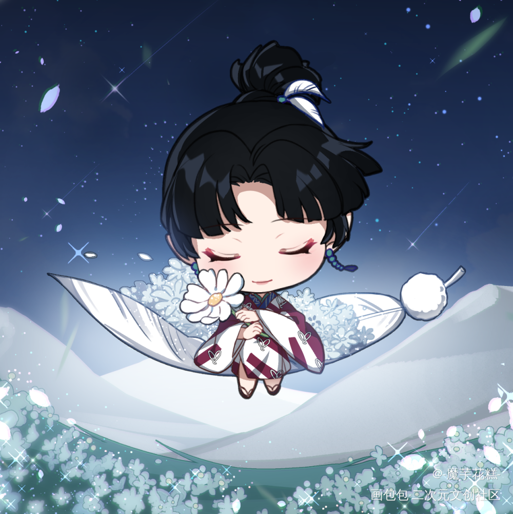 自由的风～_犬夜叉神乐Q版插画同人绘画作品