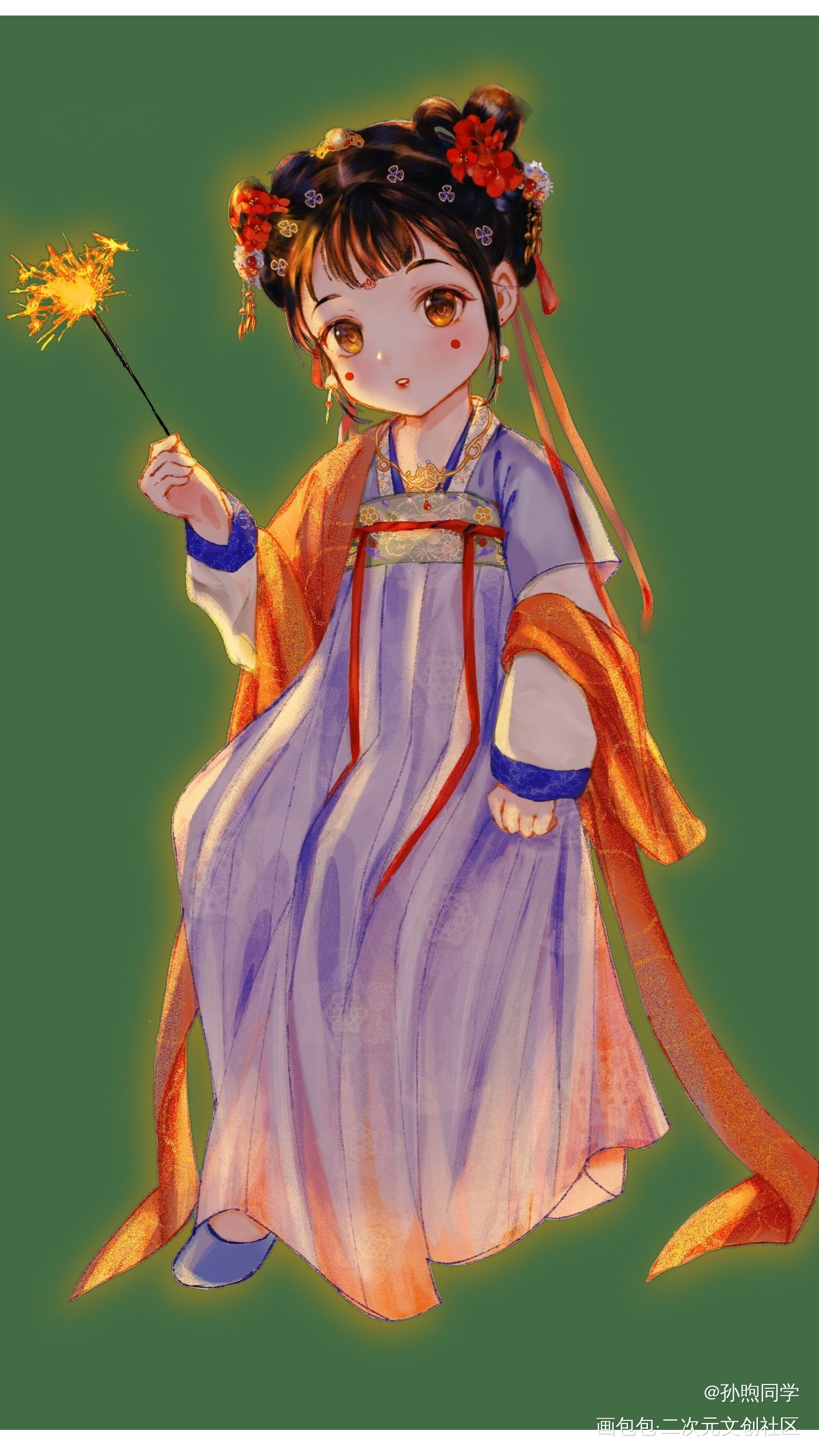 夜_板绘涂古风Q版绘画绘画作品